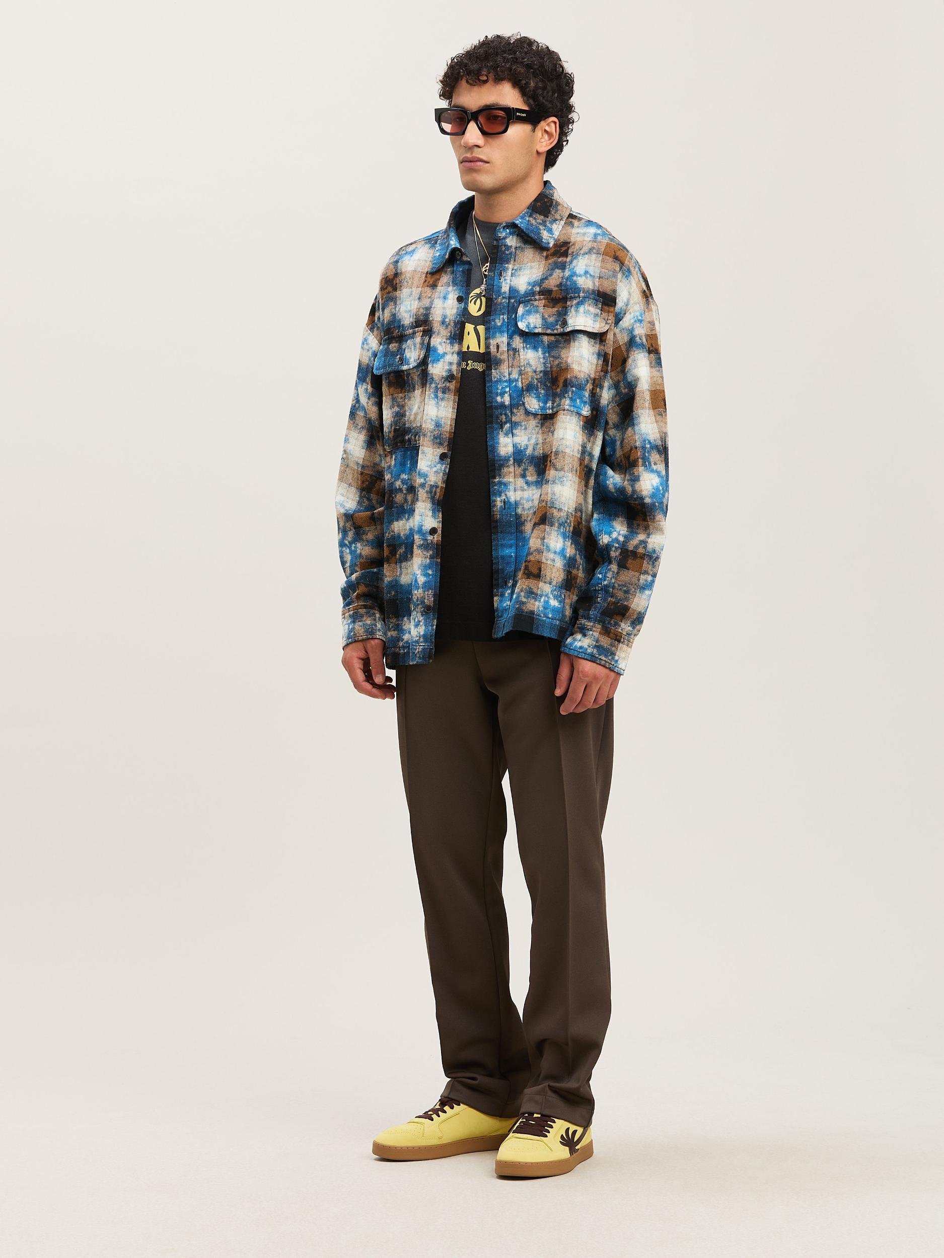 CURVED LOGO CHECK SHIRT LS LIGHT BLUE - Product Image