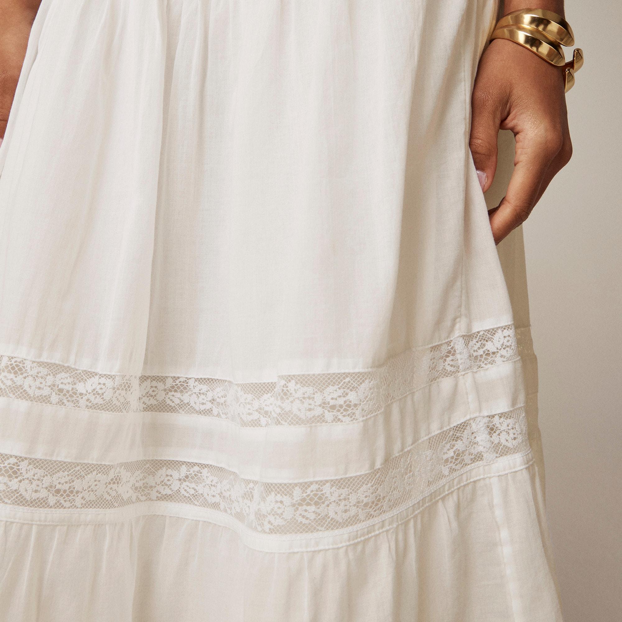 Lace-trim pintuck skirt Product Image