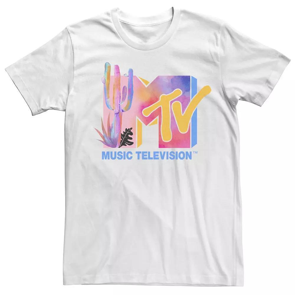 Mens MTV Neon Water Color Cactus Short Sleeve Tee Product Image