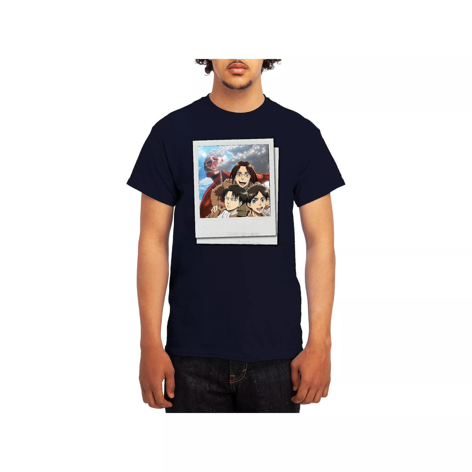 Men's Attack on Titan Group Instant Photo Tee, Boy's, Size: Medium, Blue Product Image