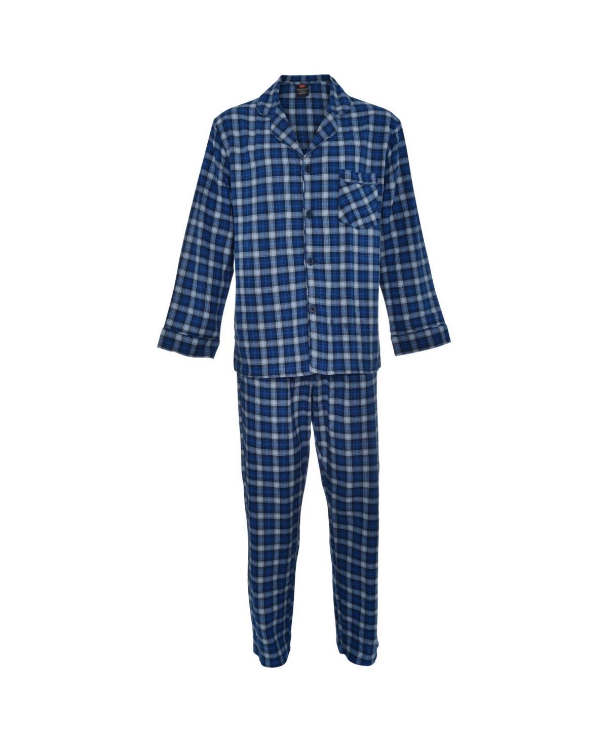 Men's Hanes Ultimate® Plaid Flannel Pajama Set, Size: XL, Red Buffalo Plaid Product Image