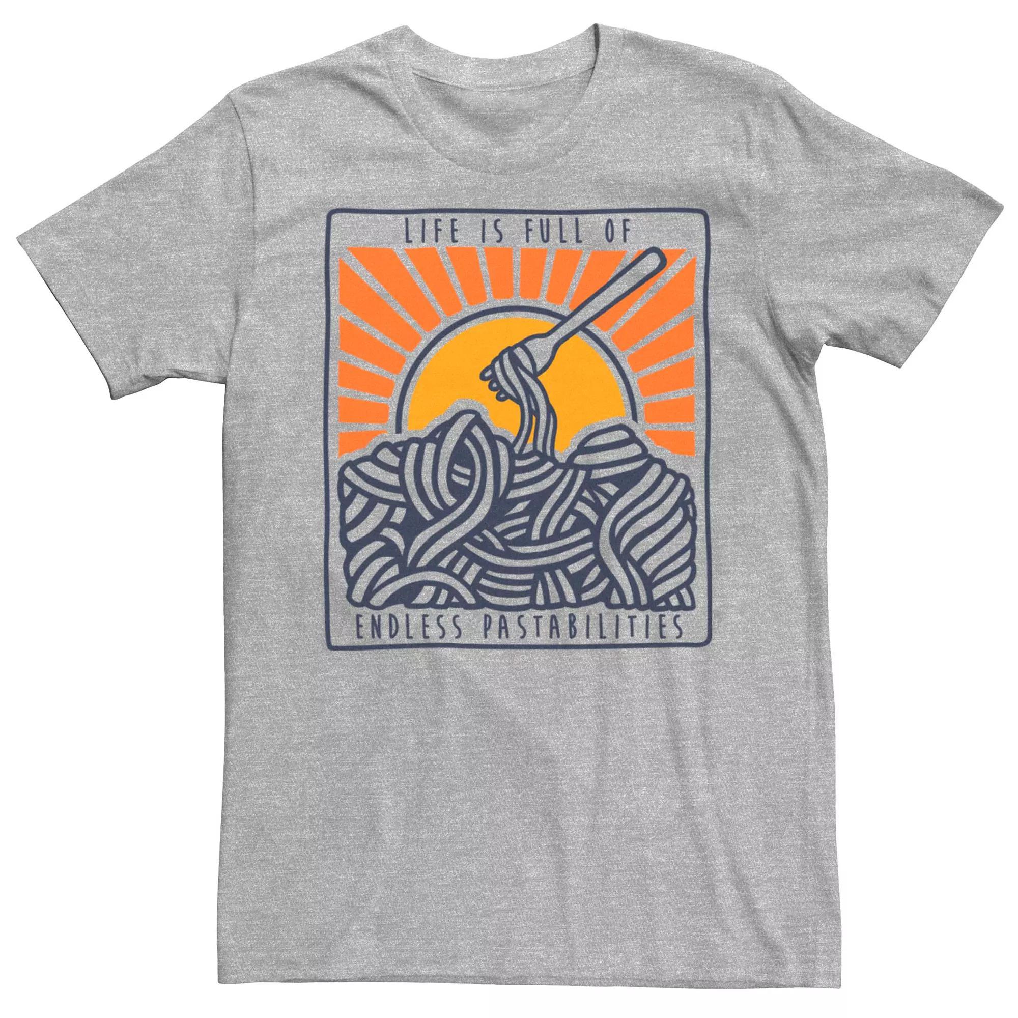Men's Life Is Full Of Endless Pastabilities Tee, Size: 3XL, Athletic Grey Product Image