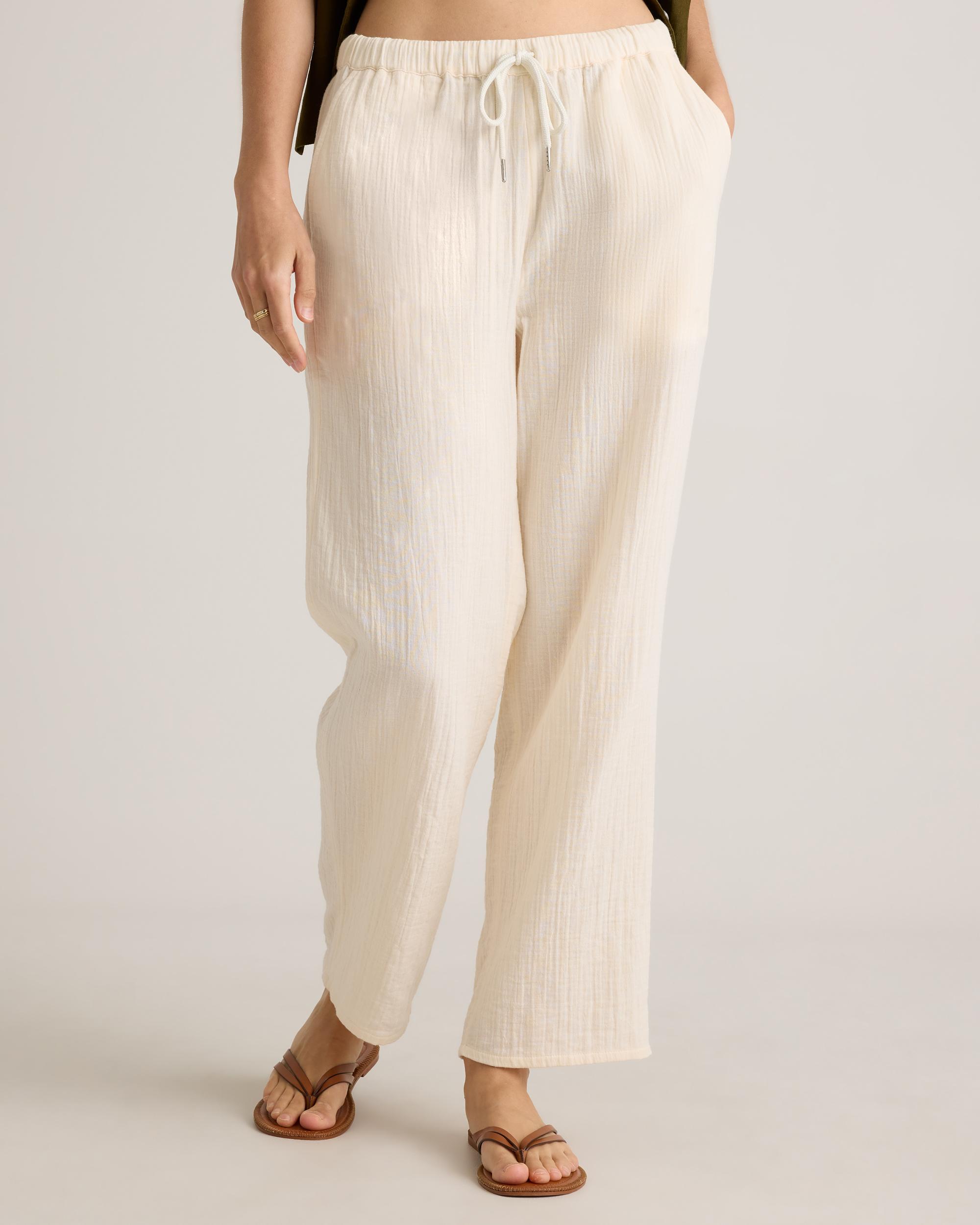 Quince | Women's Gauze Straight Leg Pants Size XS, Organic Cotton Product Image