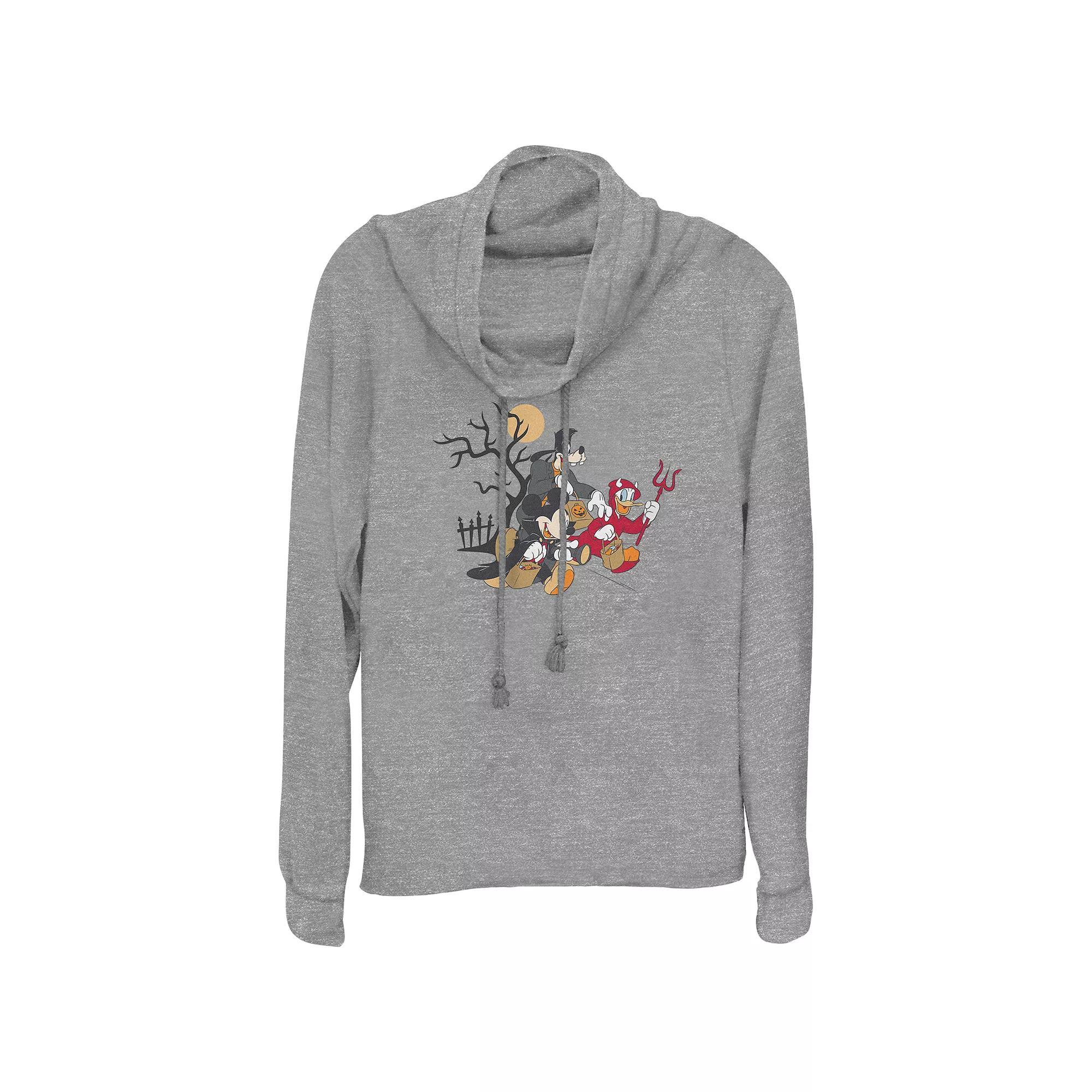 Women's Star Wars The Mandalorian Christmas Ride Cowlneck Graphic Lightweight Long Sleeve, Size: Small, Gray Grey Product Image