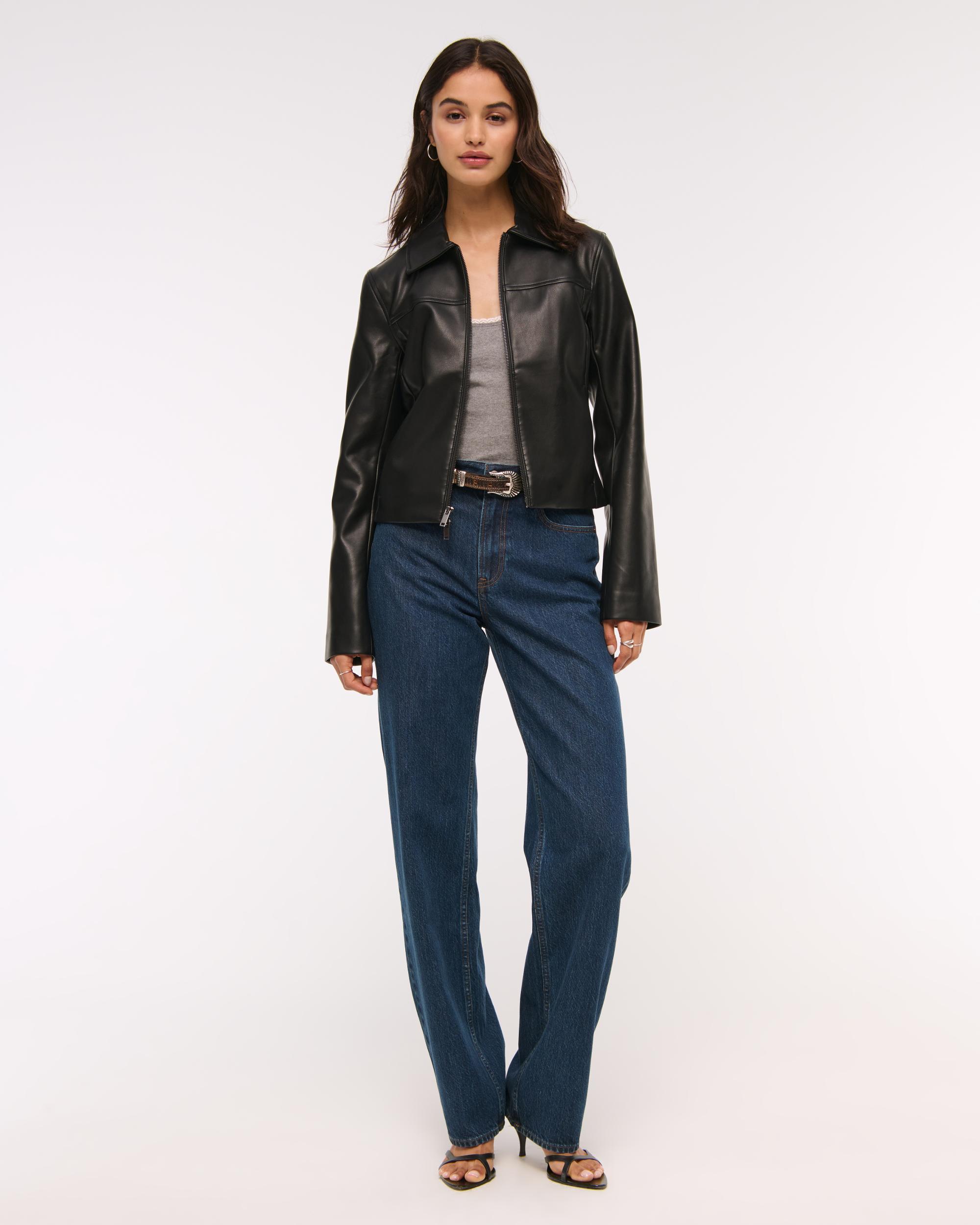 Slim Zip Vegan Suede Jacket Product Image