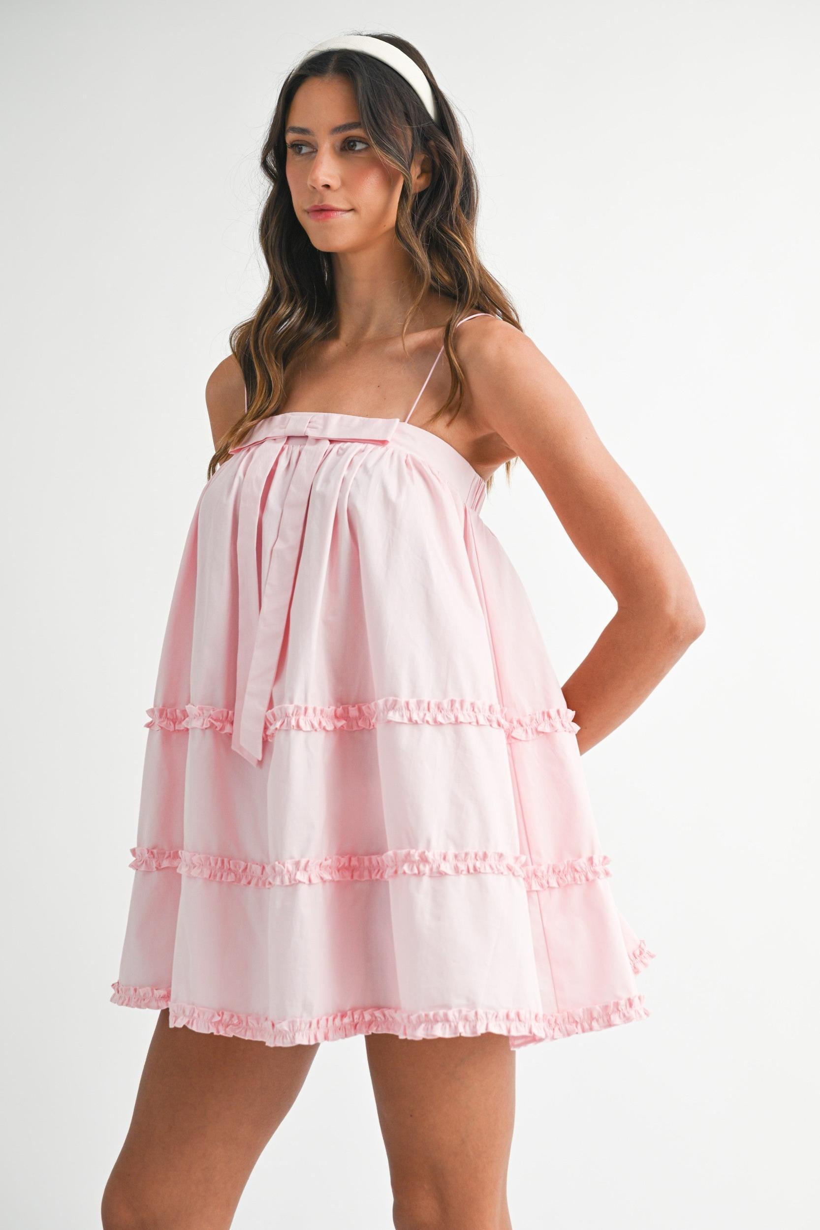 Ruffled Babydoll Mini Dress Product Image