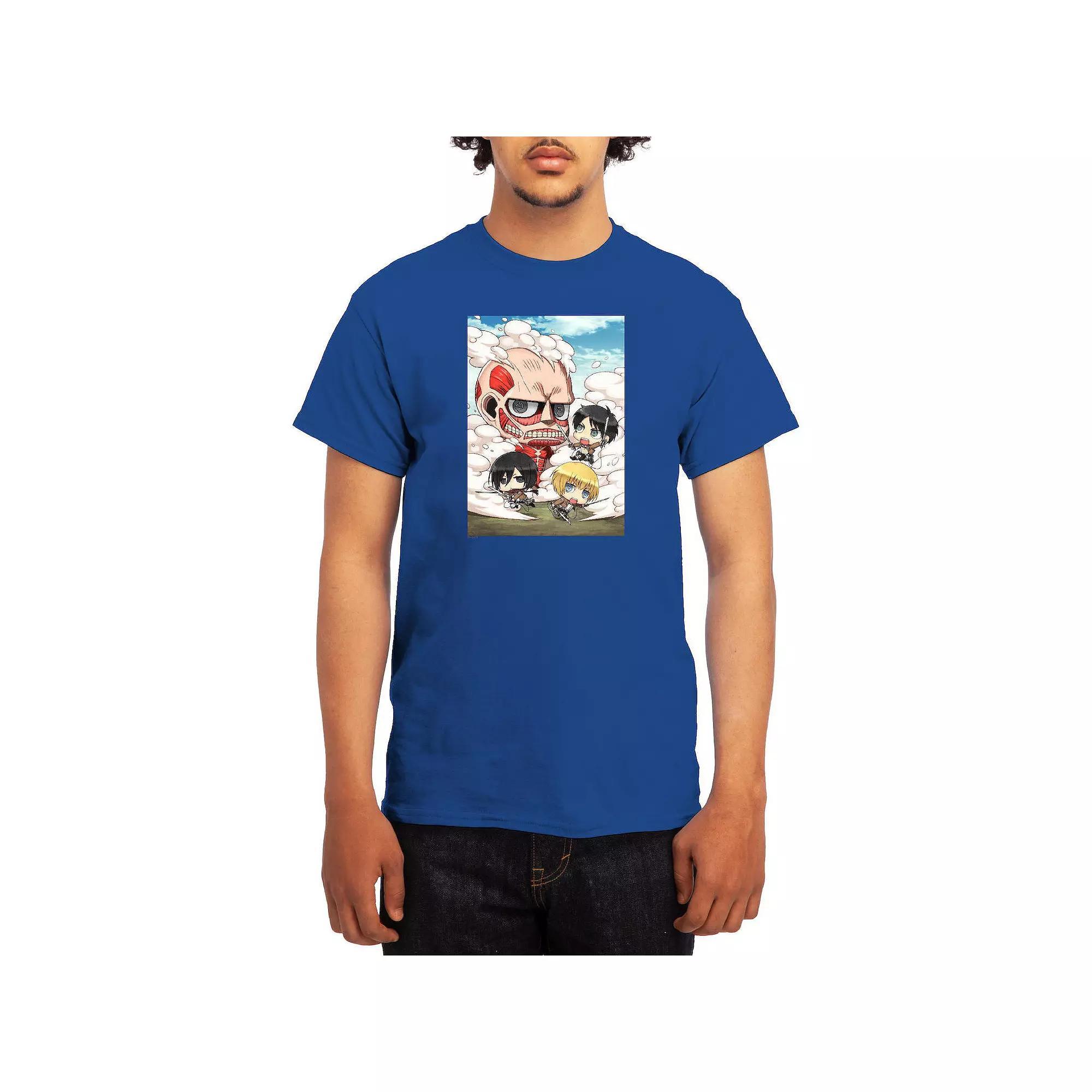 Men's Attack on Titan Distressed Cadet Corp Emblem Tee, Boy's, Size: XXL, Royal Blue Product Image