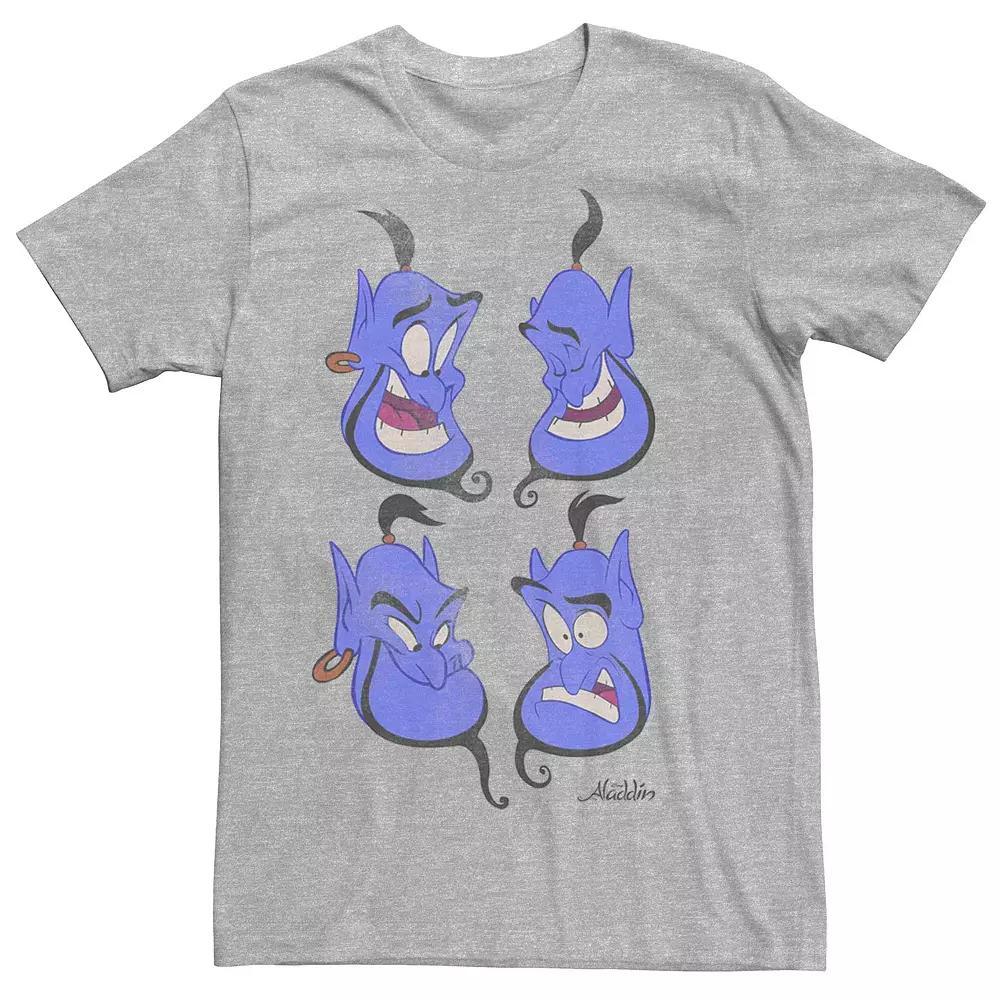 Disney's Aladdin Genie Faces Poster Men's Graphic Tee, Size: 3XL, Athletic Grey Product Image