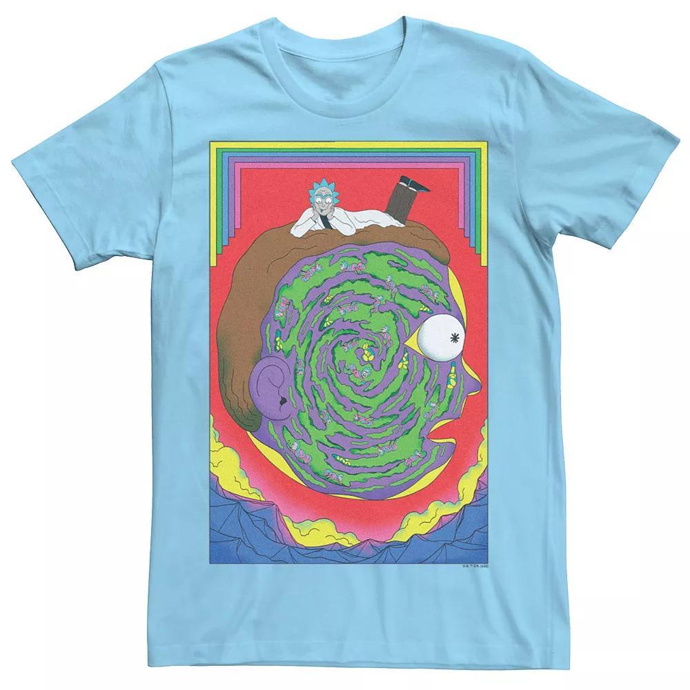 Men's Rick And Morty Colors Head Tee, Size: Large, Light Blue Product Image