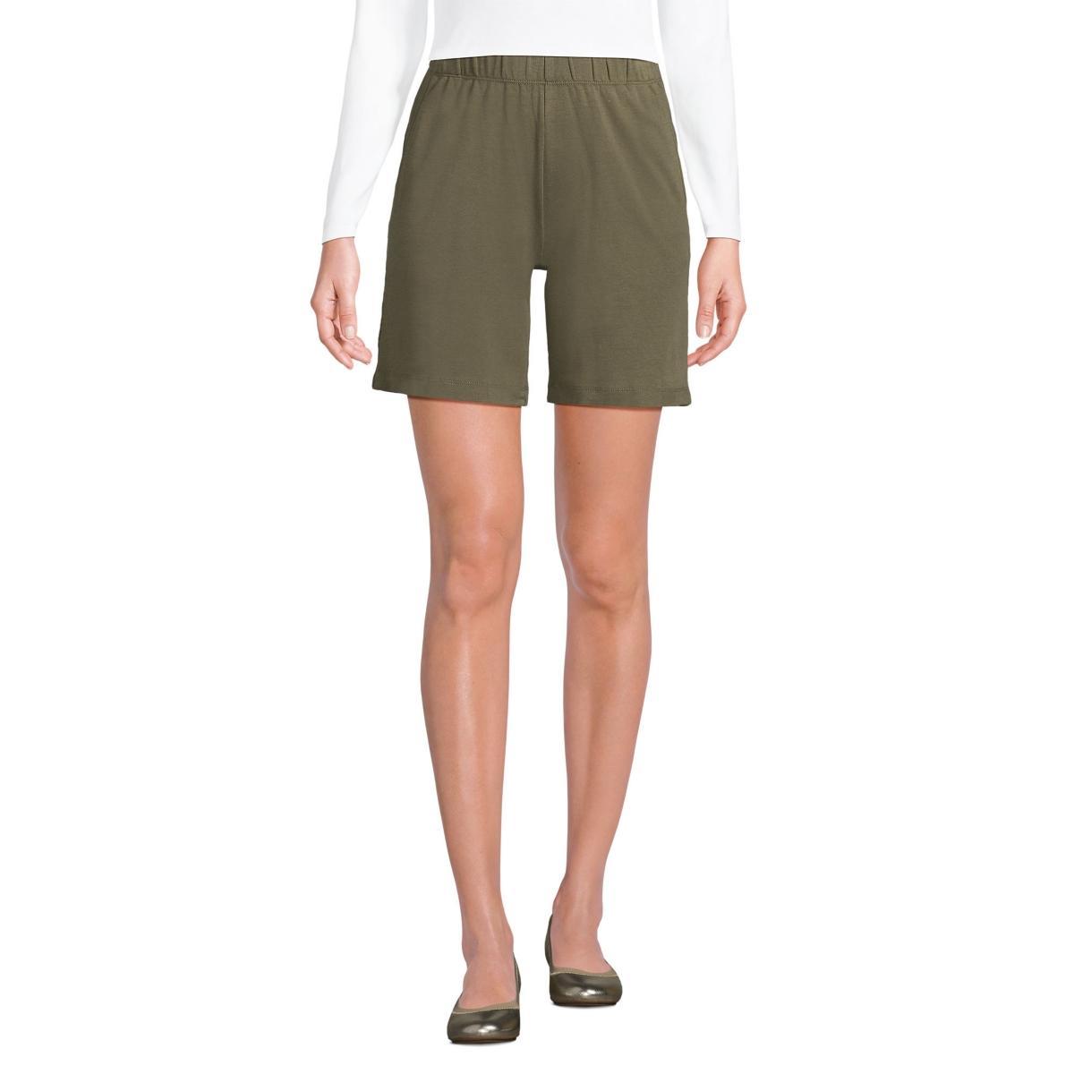 Petite Lands' End Sport Knit Pull-On Shorts, Women's, Size: Large Petite, Lily  Green Product Image