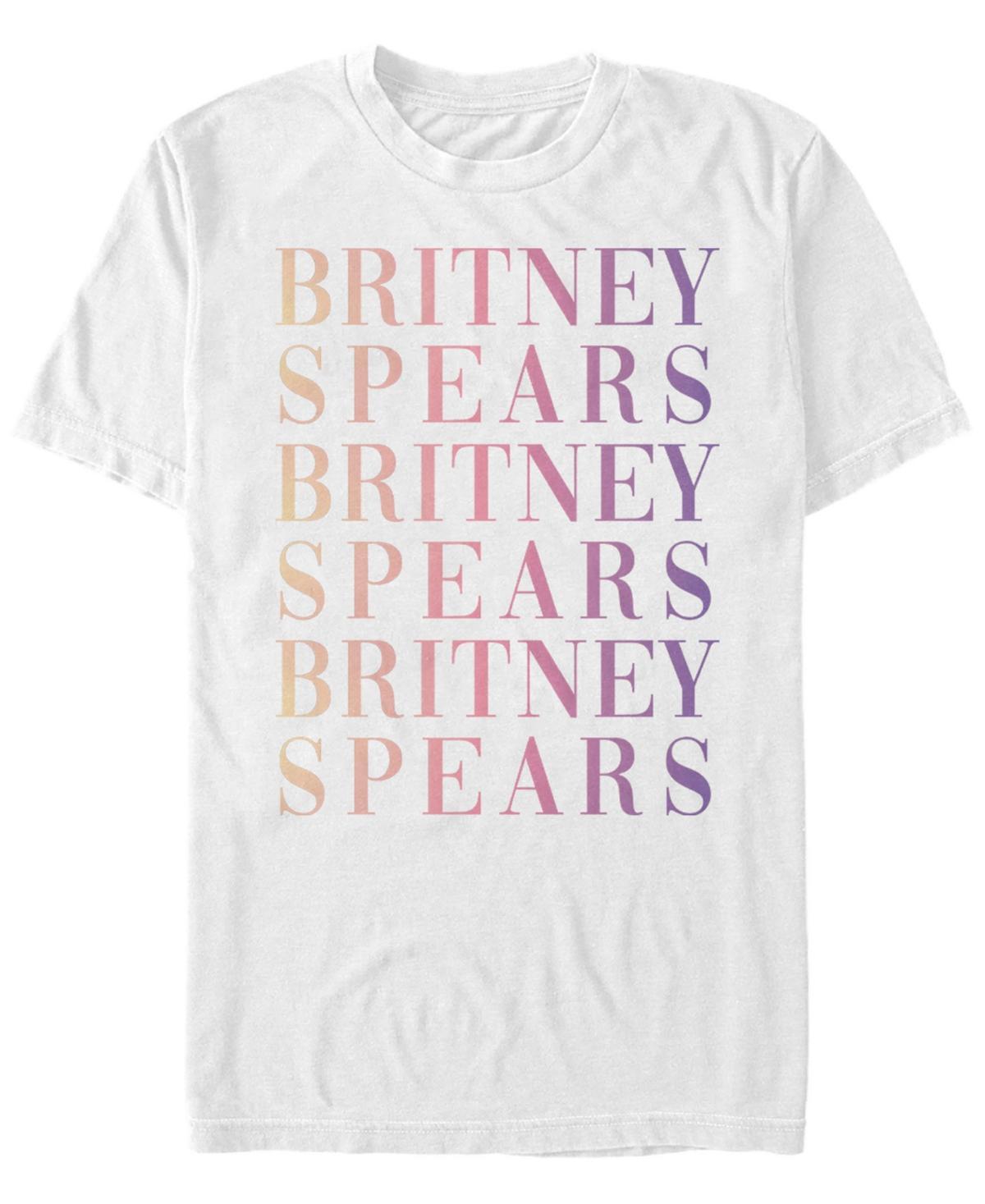 Men's Britney Spears Gradient Name Word Stack Tee, Size: Small, White Product Image