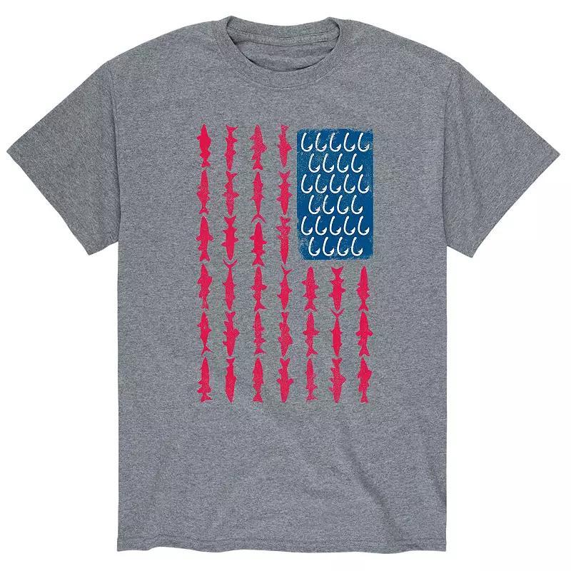 Mens Fish Hook American Flag Tee Product Image