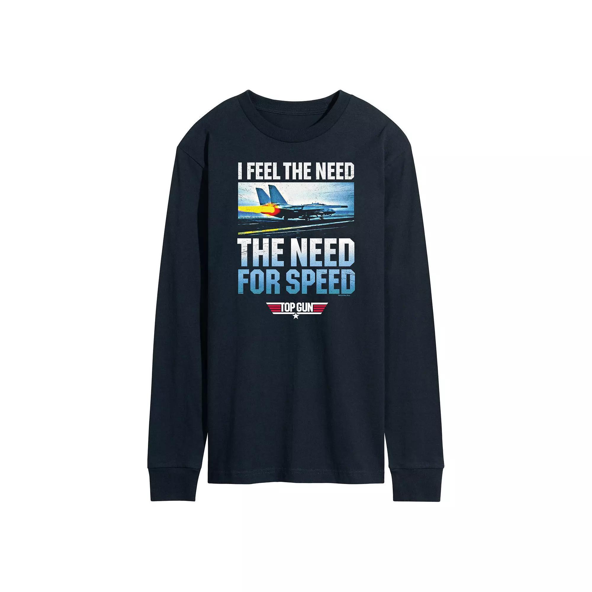 Mens Top Gun Need For Speed Long Sleeve Tee Blue Product Image