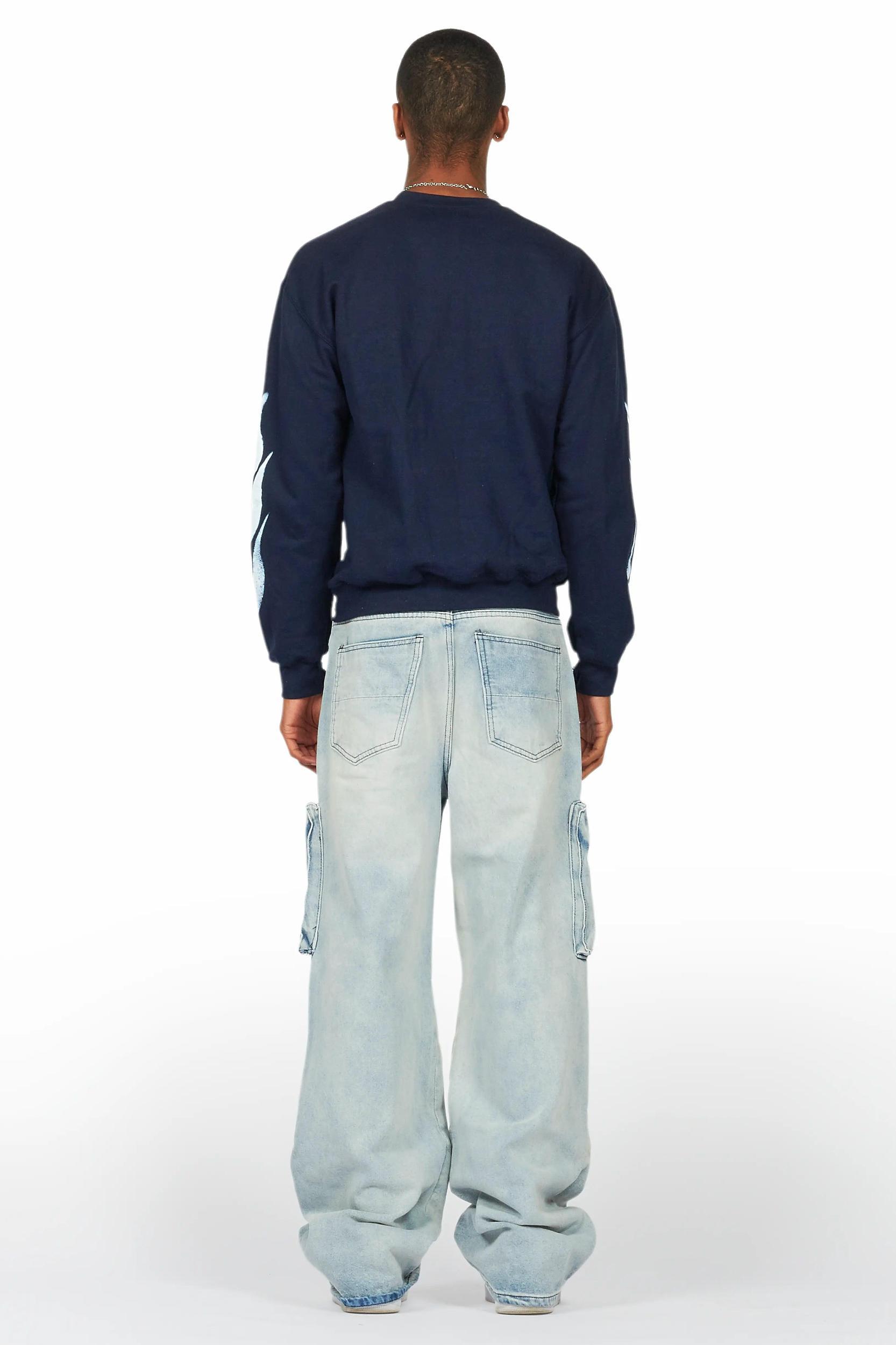 Banyan Navy/White Graphic Crewneck Male Product Image