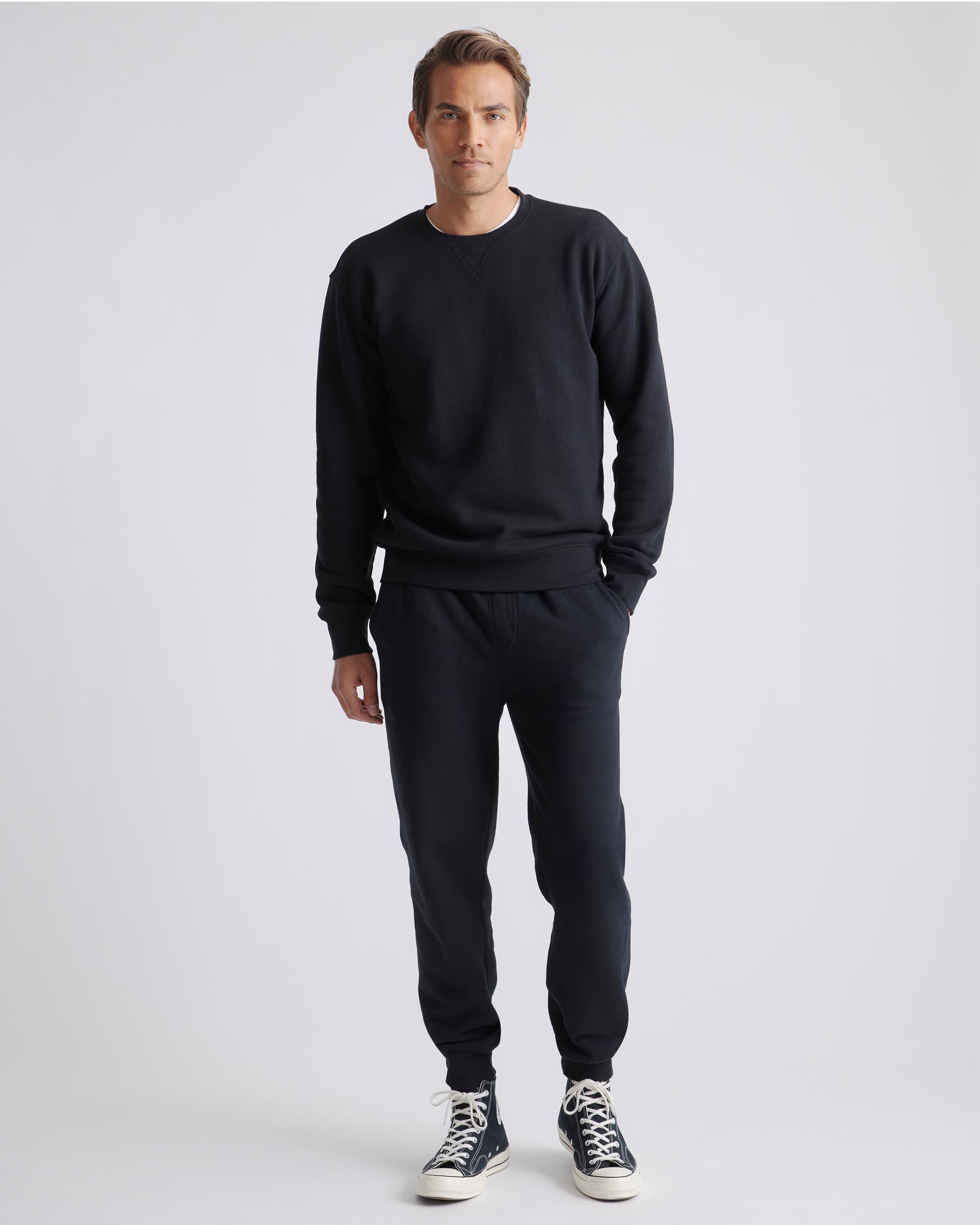 Quince | Men's Heavyweight Fleece Crew Sweatshirt in Blackmall, Organic Cotton Product Image