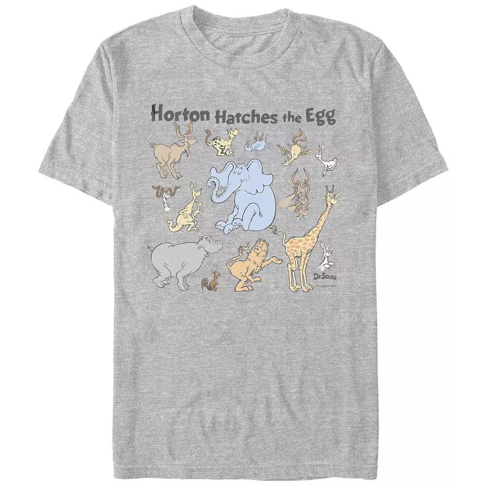 Men's Dr. Seuss Horton Hatches The Egg Animals Graphic Tee, Size: XXL, Athletic Grey Product Image