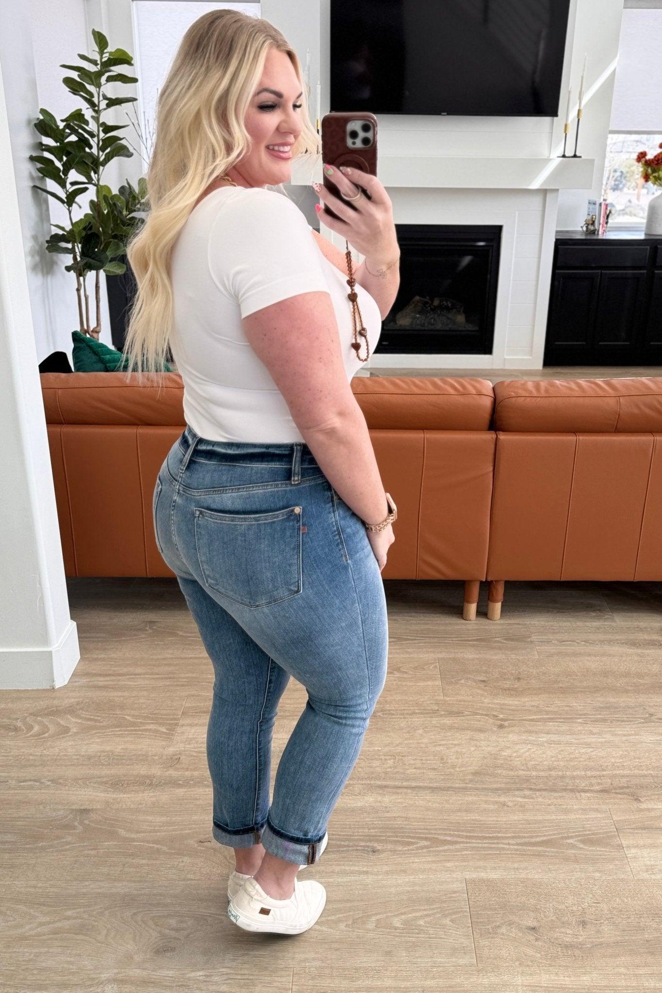 Judy Blue High Rise Drawstring Wide Leg Jeans Female Product Image