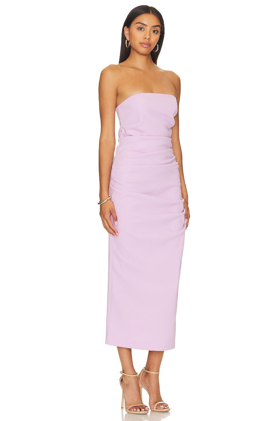 Calandra Draped Midi Dress MISHA Product Image