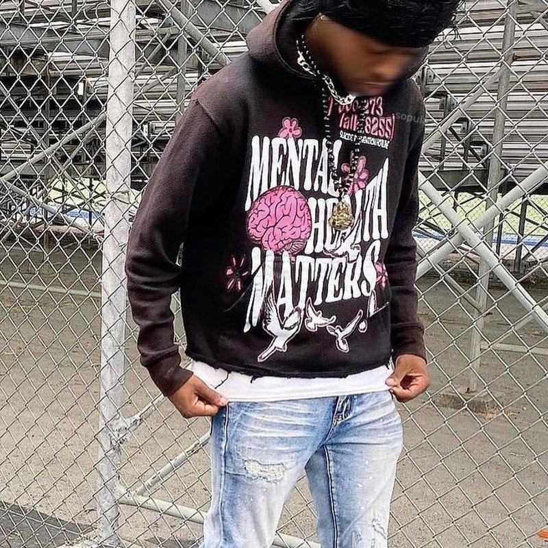 Mental Health Matter Pigeon Graphic Street Hoodie Product Image