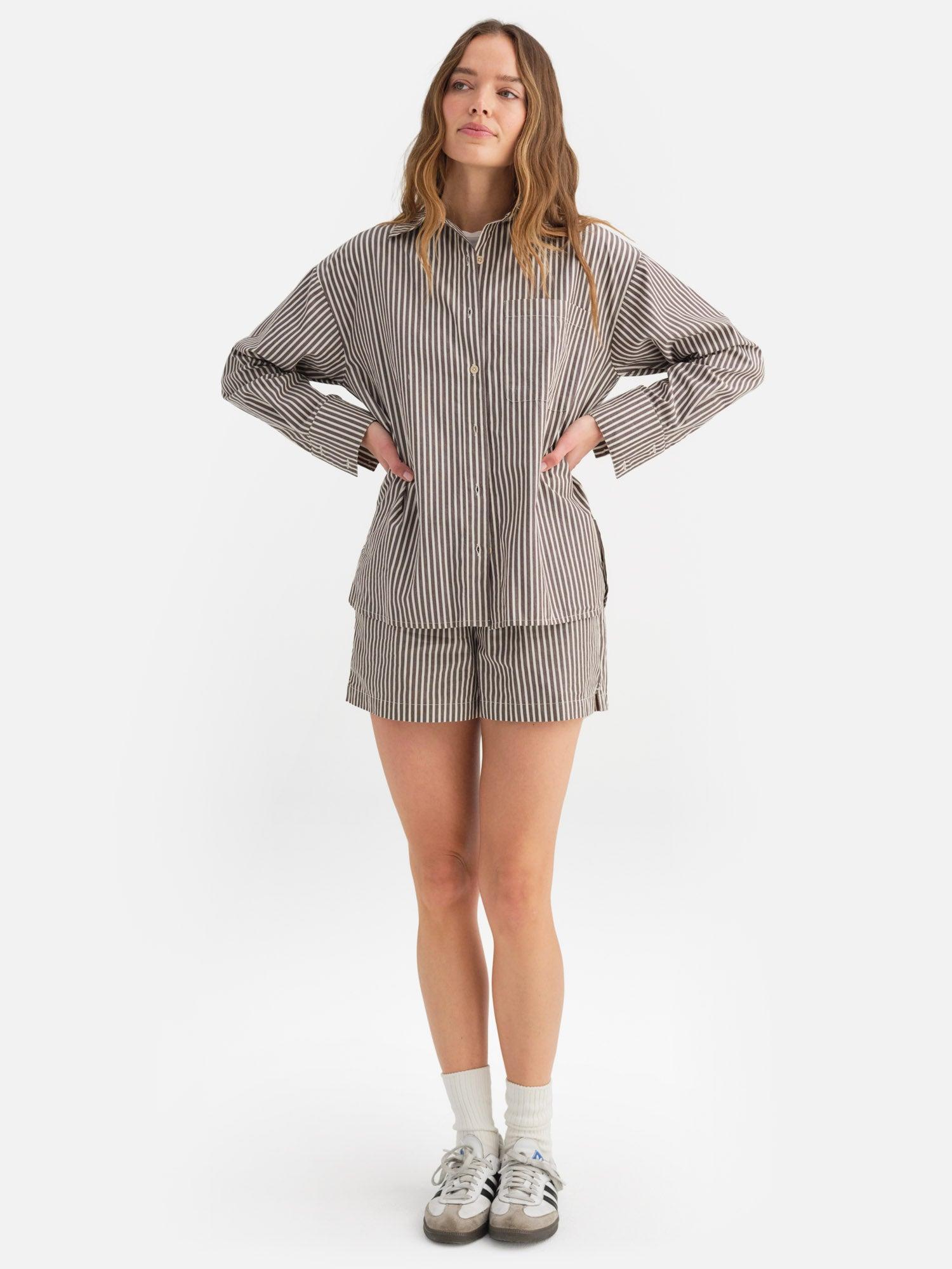 Organic Poplin Long Sleeve Button Down Female Product Image