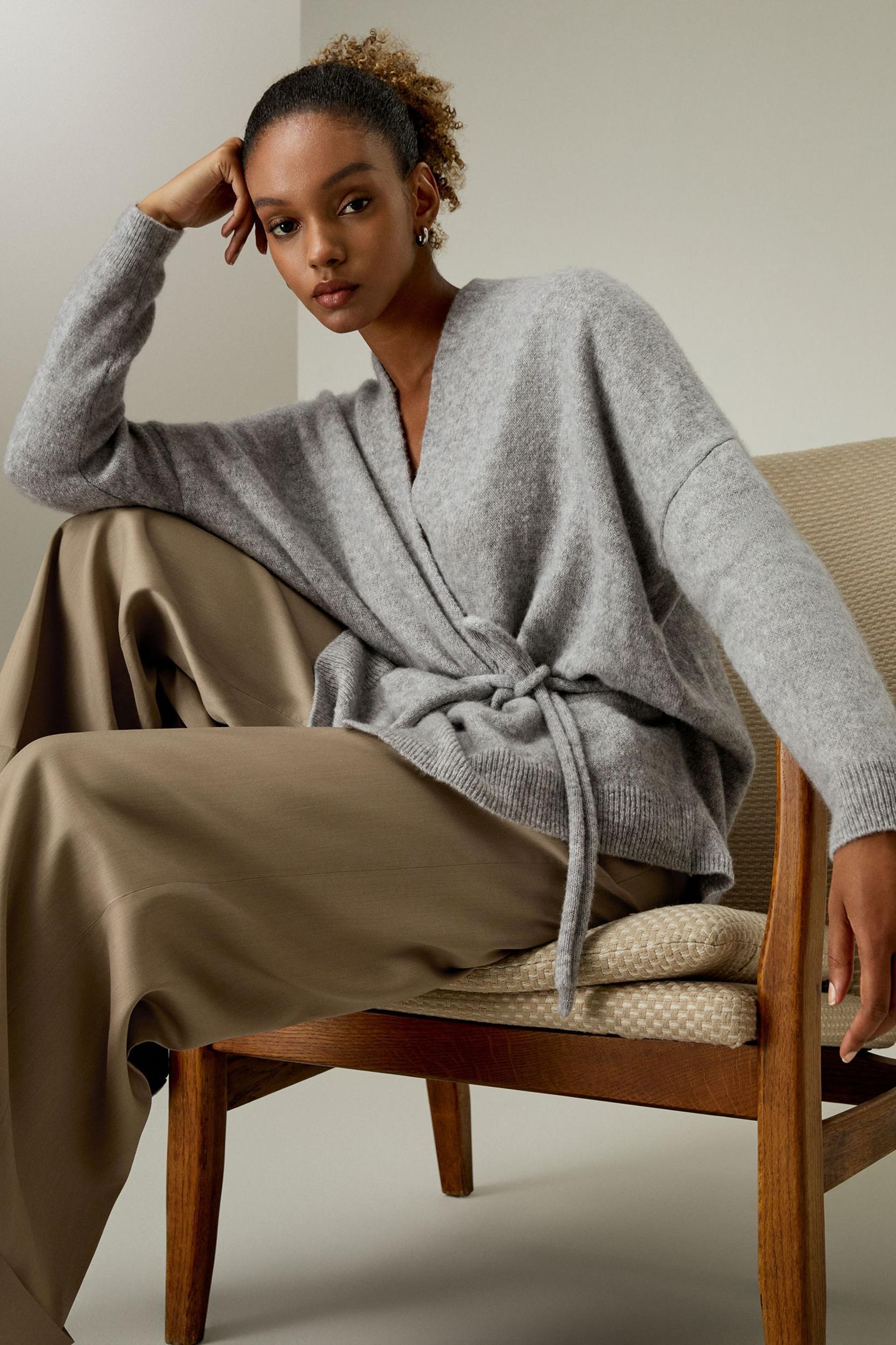 Lounge Wrap Knit Cardigan Product Image
