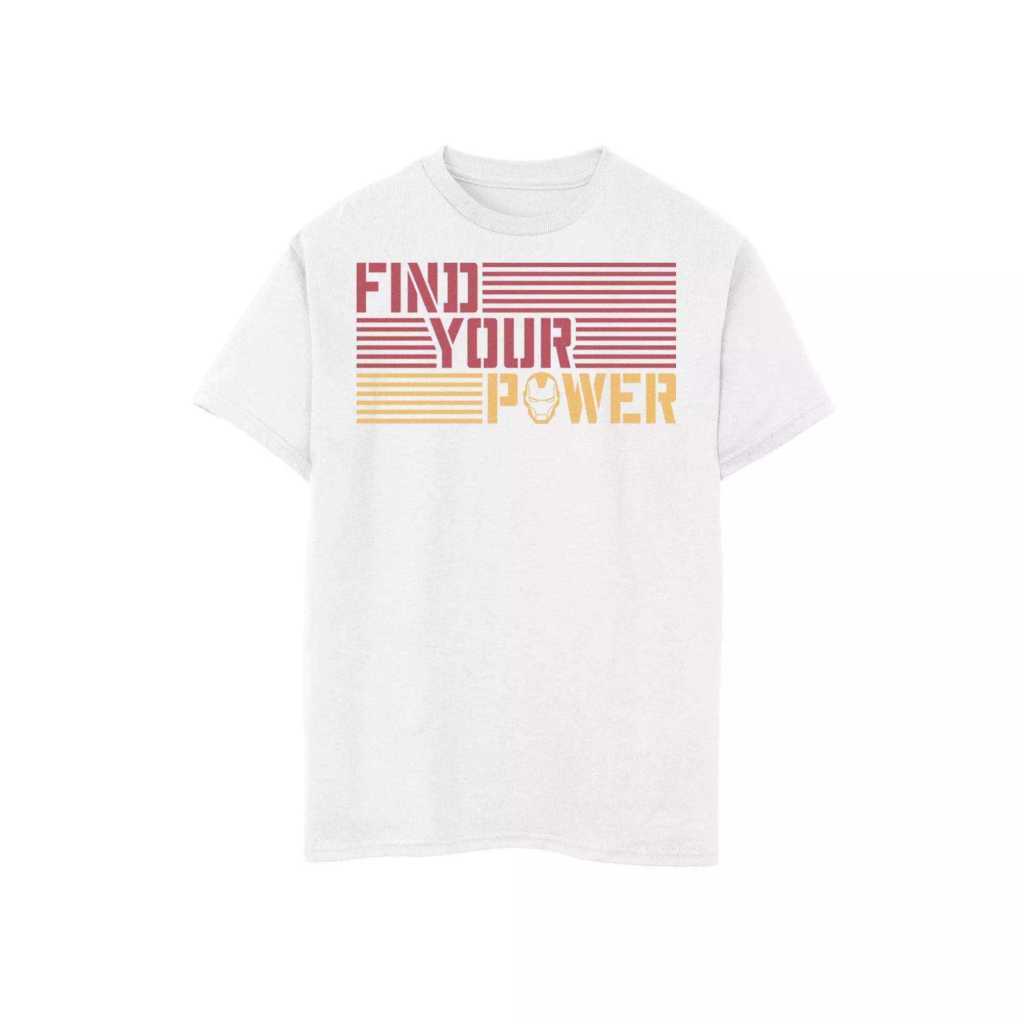 Boys 8-20 Marvel Iron Man Find Your Power Striped Text Graphic Tee, Boy's, Size: XL, Athletic Grey Product Image