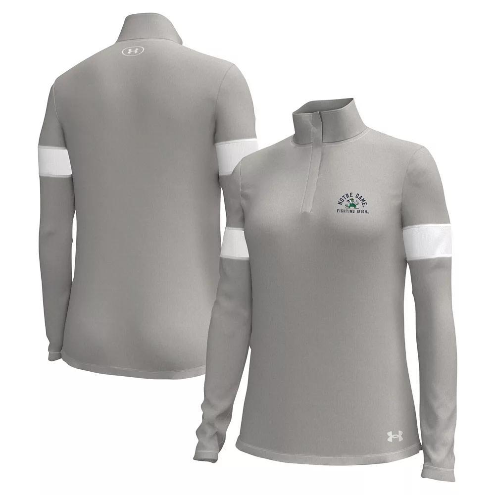 Women's Under Armour Gray Wisconsin Badgers Gameday Challenger Quarter-Zip Top, Size: XS, Grey Product Image