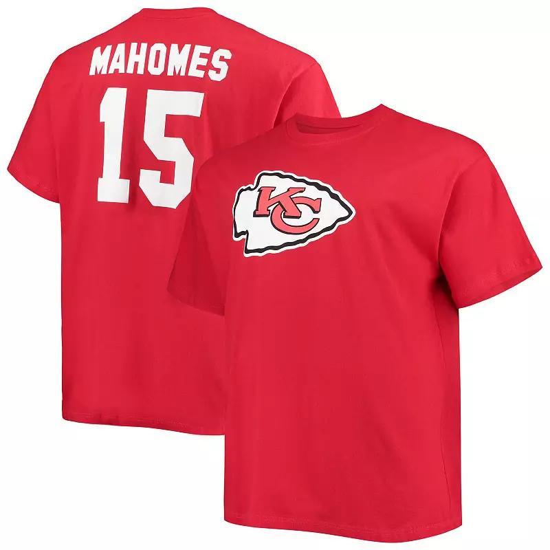 Men's Fanatics Branded Patrick Mahomes Red Kansas City Chiefs Big & Tall Player Name & Number T-Shirt, Size: XLT Product Image
