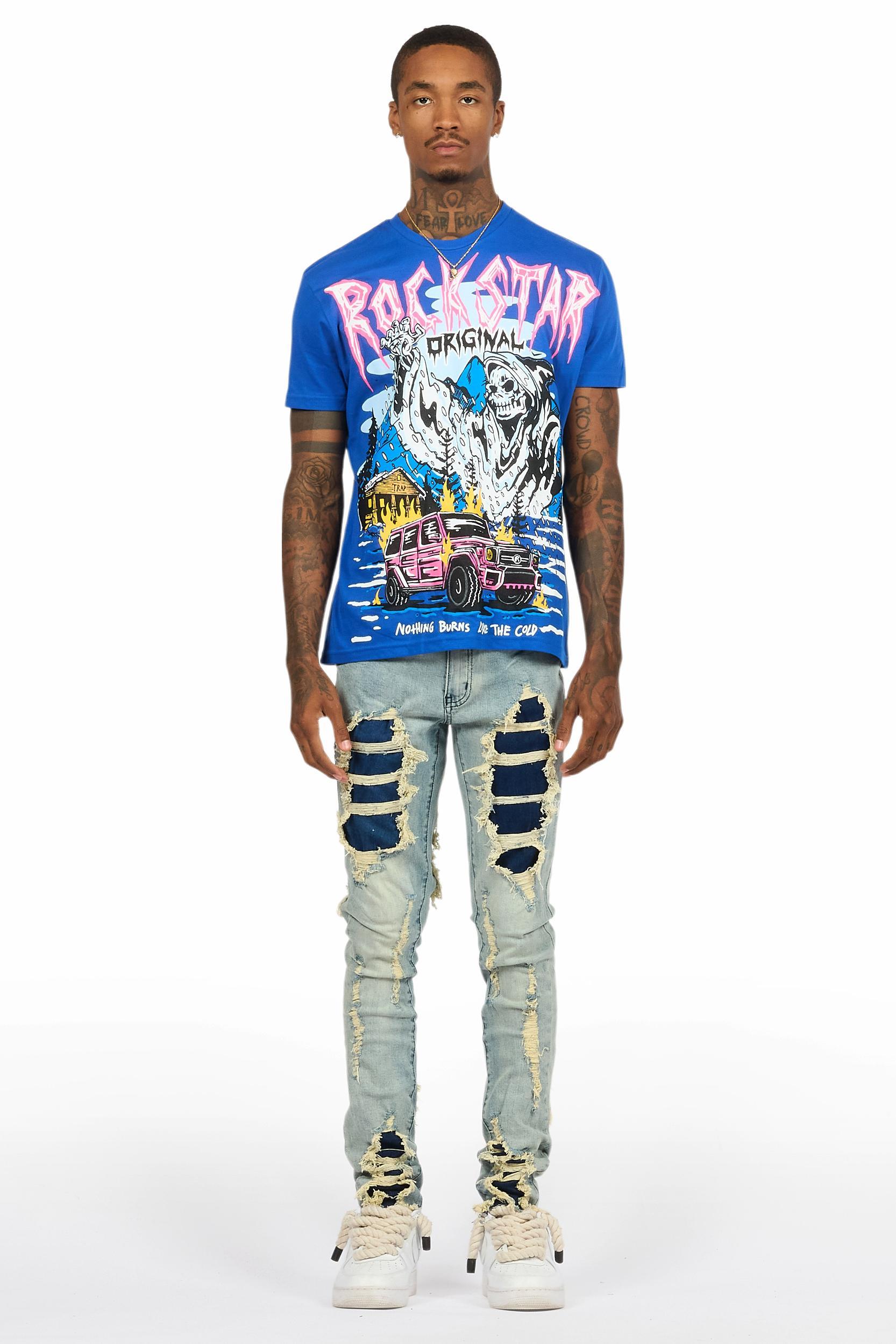 Kip Royal Blue T-Shirt/Slim Jean Bundle Male Product Image