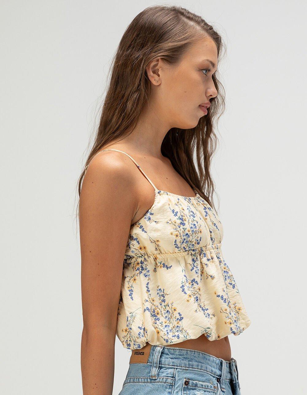 RSQ Womens Floral Bubble Babydoll Top - MULTI Product Image