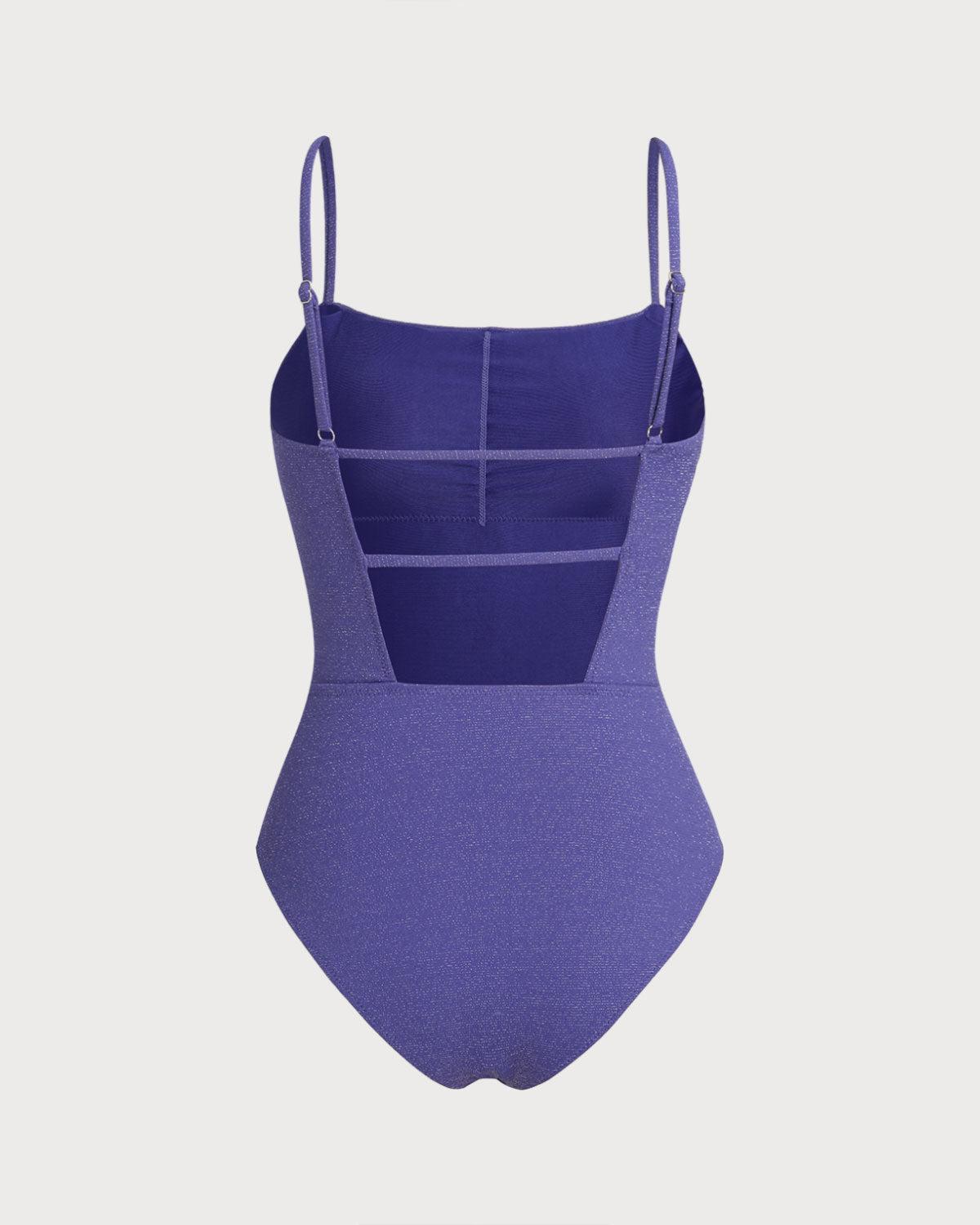 Purple X Cross High Stretch One-Piece Swimsuit Product Image