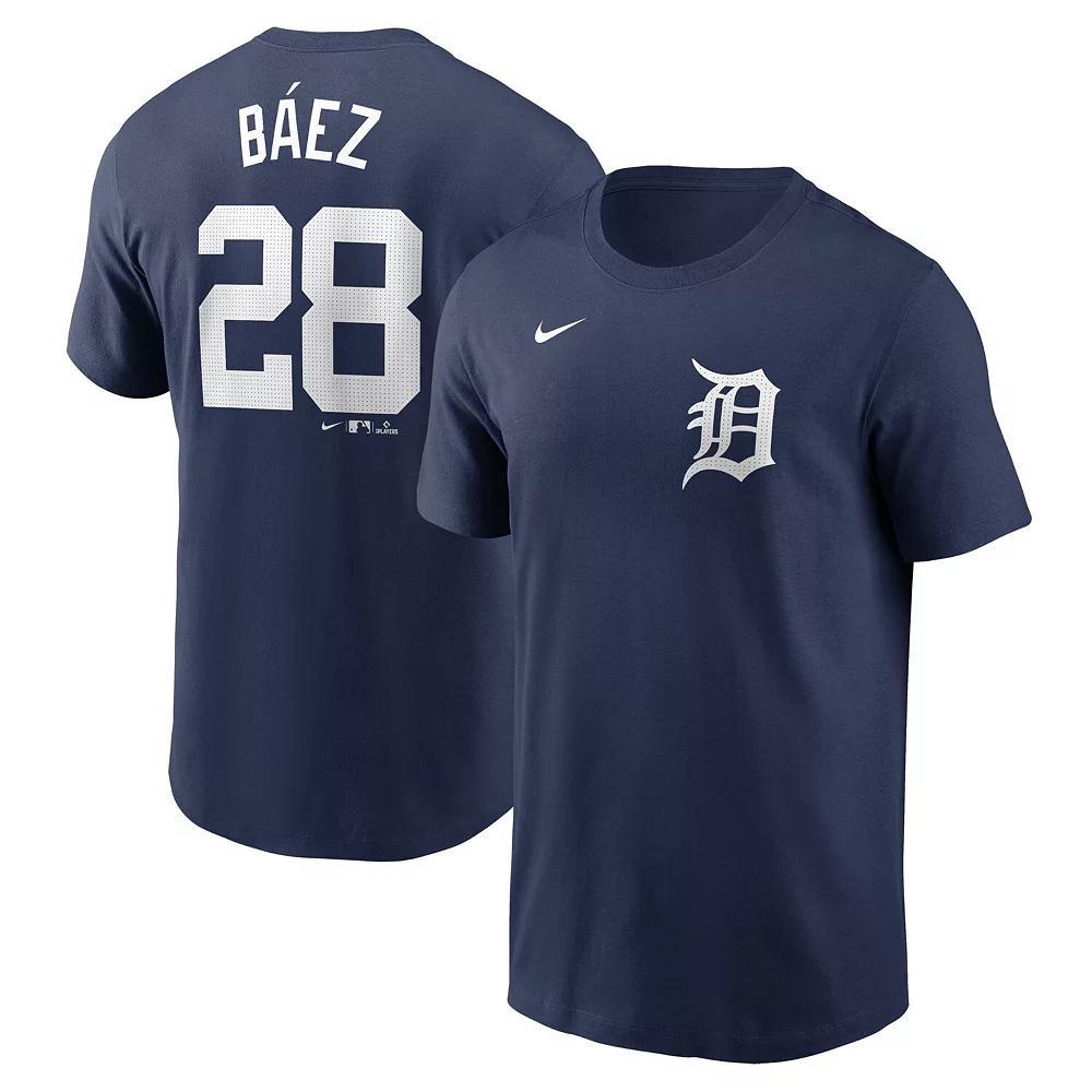 Men's Nike Javier Baez Navy Detroit Tigers Fuse Name & Number T-Shirt, Size: XL, Blue Product Image