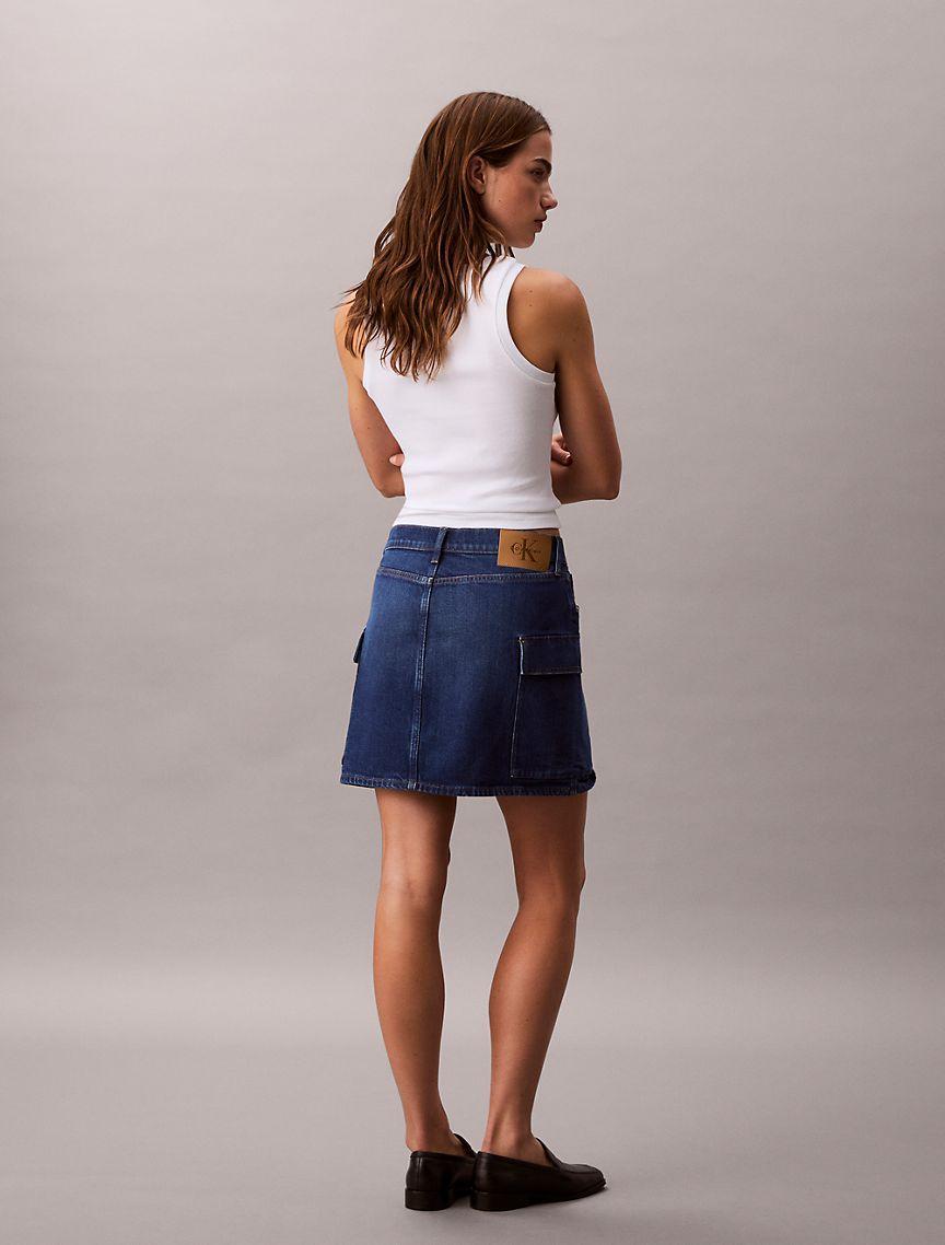 Denim Cargo Mini Skirt  Product Image