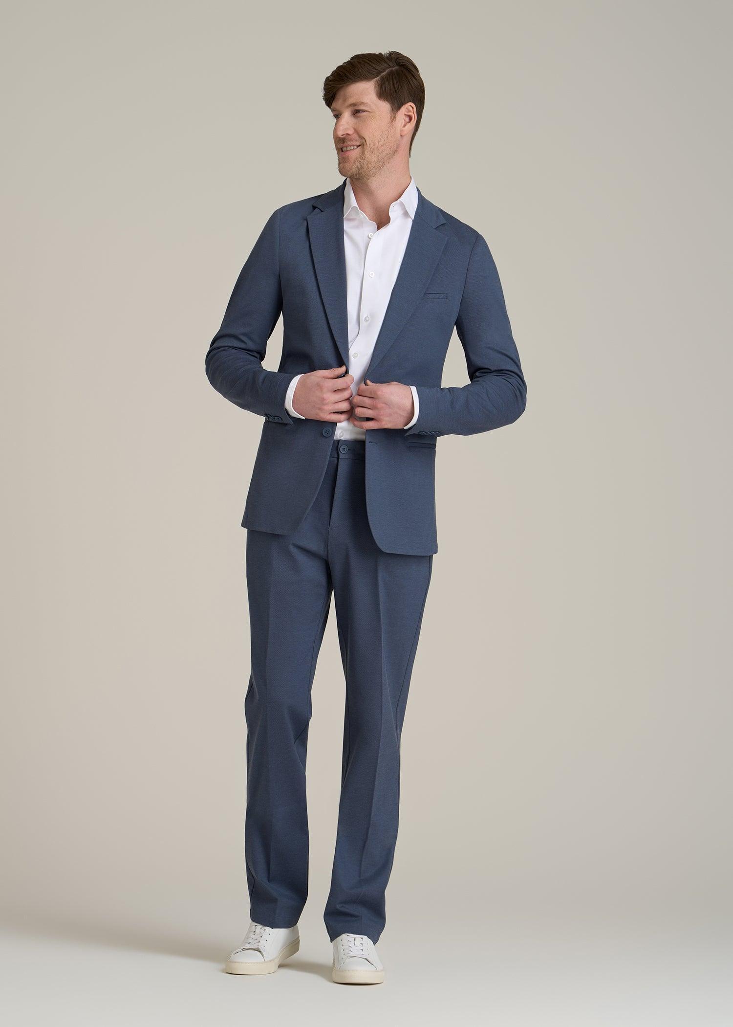 Flex Tech Suit Jacket for Tall Men in Medium Blue Nailhead Product Image