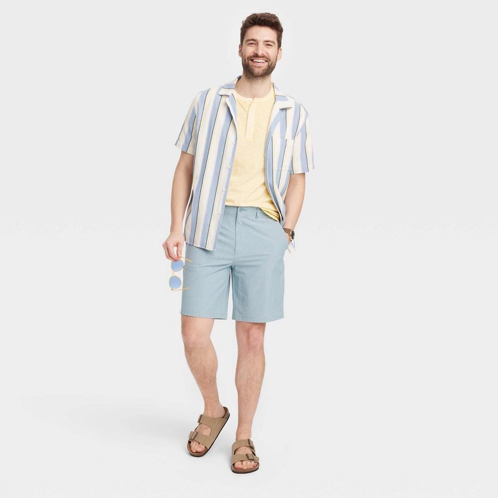 Mens Short Sleeve Henley T-Shirt - Goodfellow & Co Straw Yellow Product Image