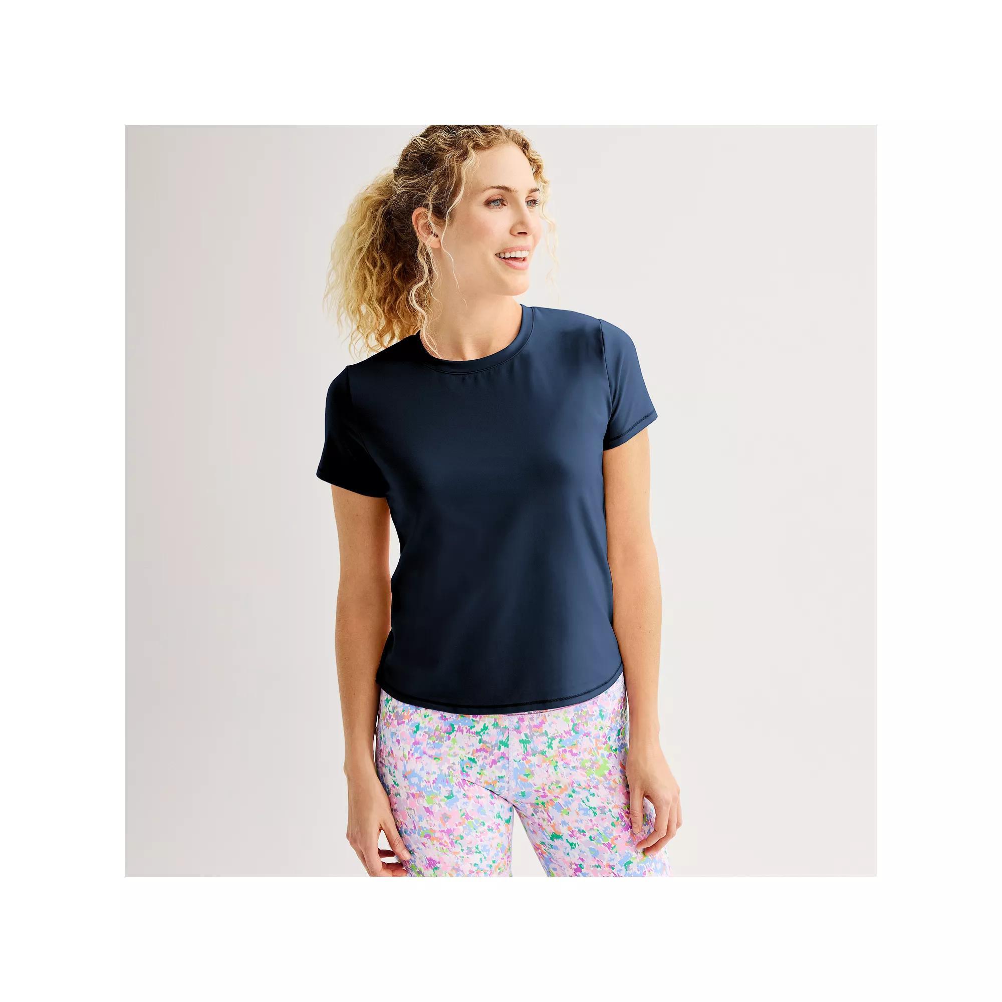 Women's Tek Gear® Essential Soft Tee, Size: Large, Mineral Black Product Image