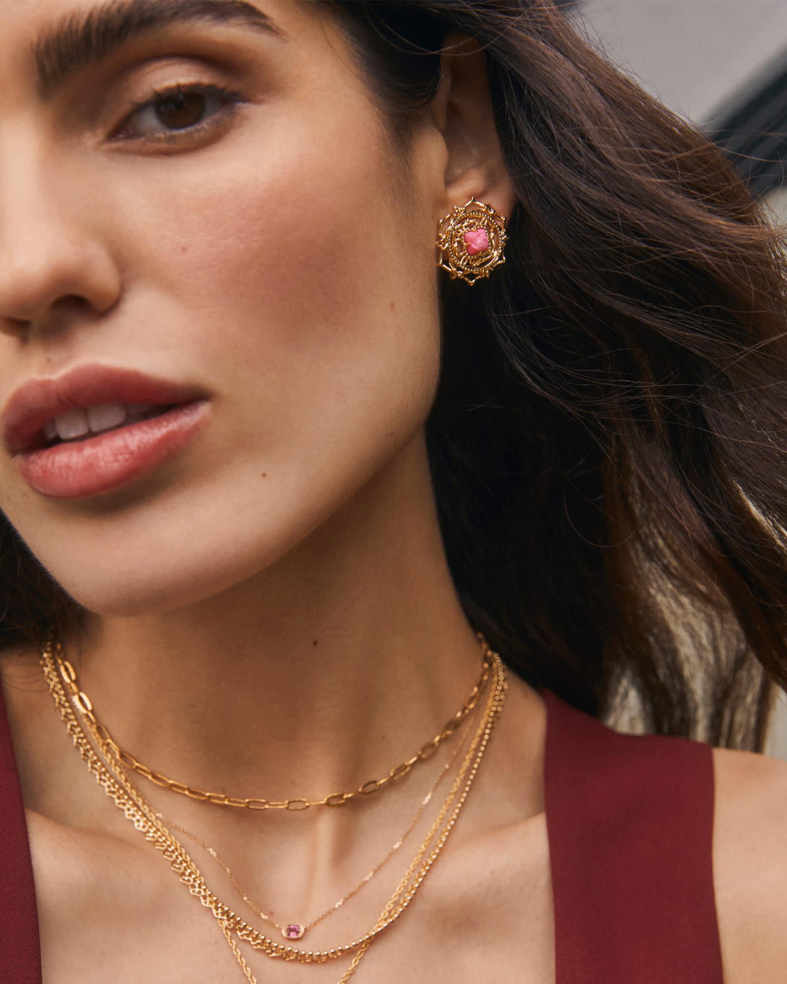 Mallory Rose Gold Statement Earrings Product Image