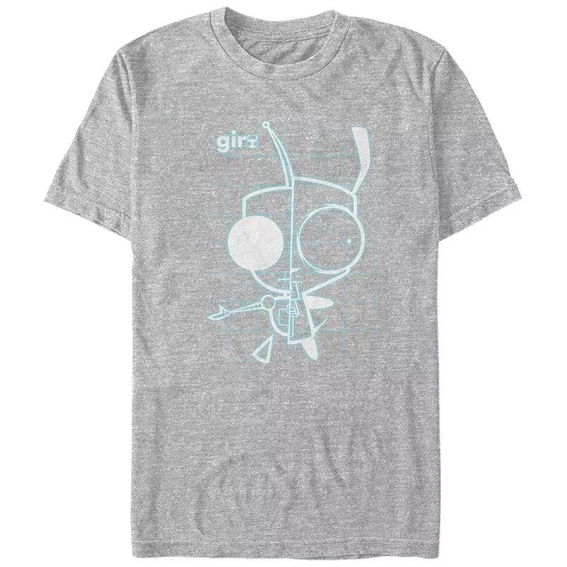 Men's Invader Zim Gir Schematic Tee, Size: Medium, Black Product Image