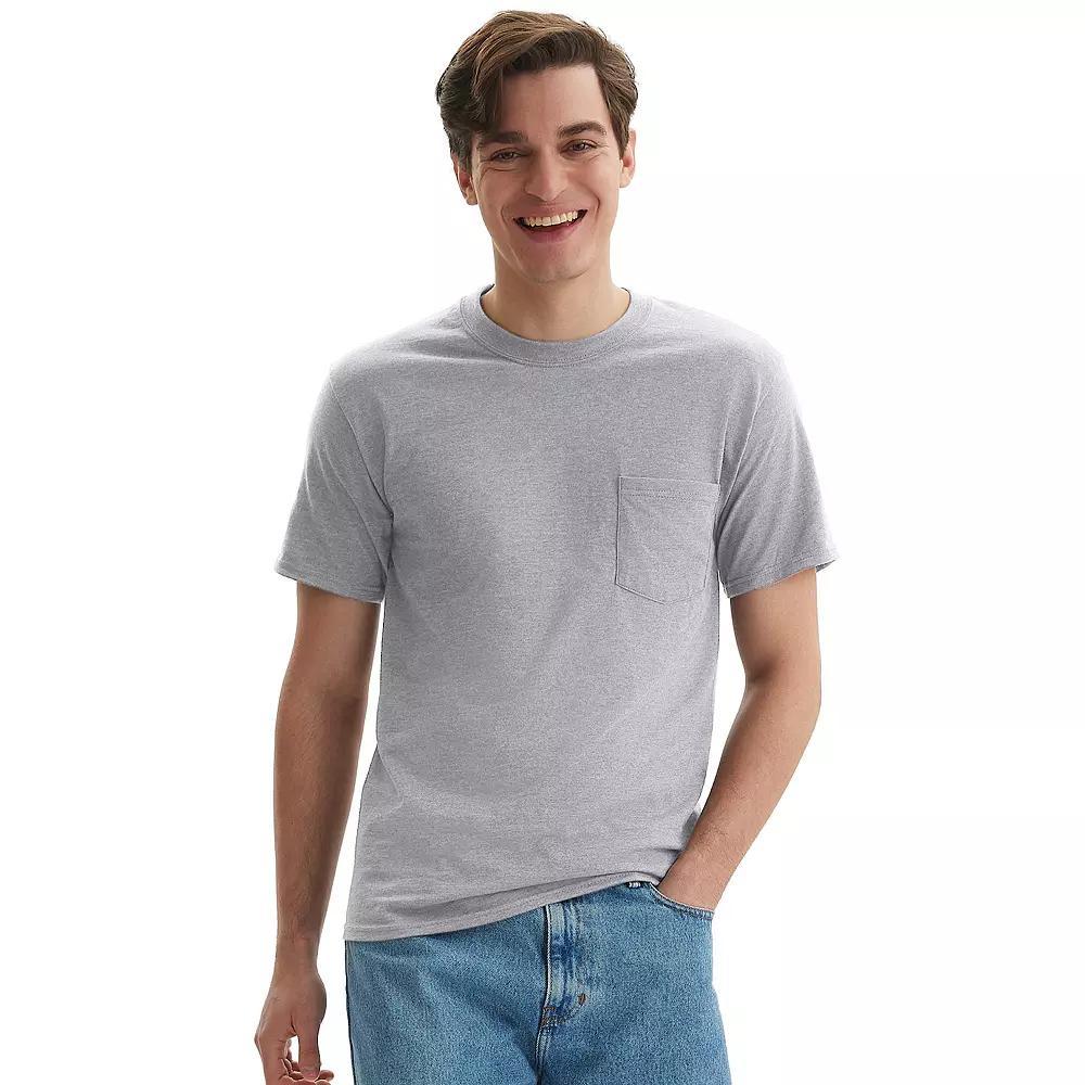 Men's Hanes® Beefy-T 2-Pack Pocket T-Shirt, Size: XL, Blue Product Image