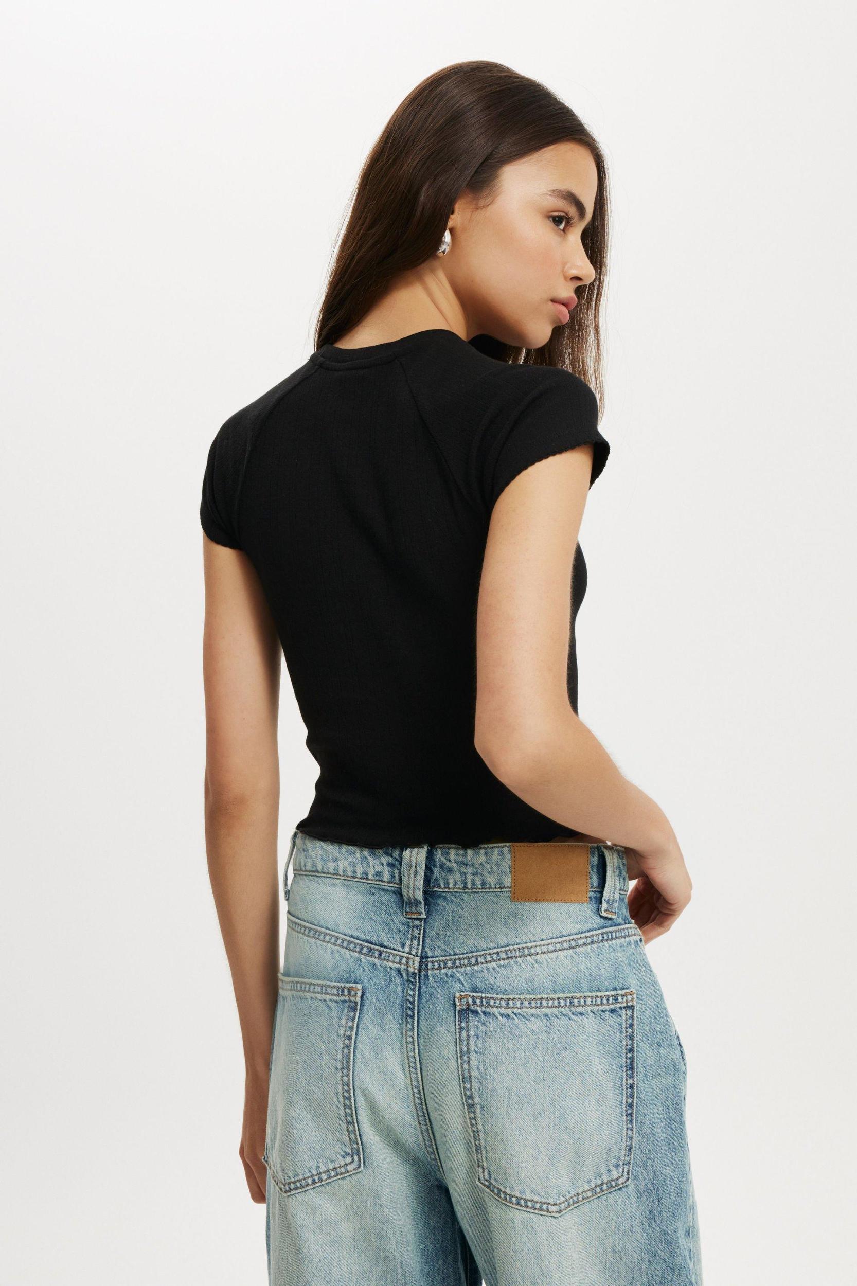 Scarlet Pointelle Raglan Tee Product Image