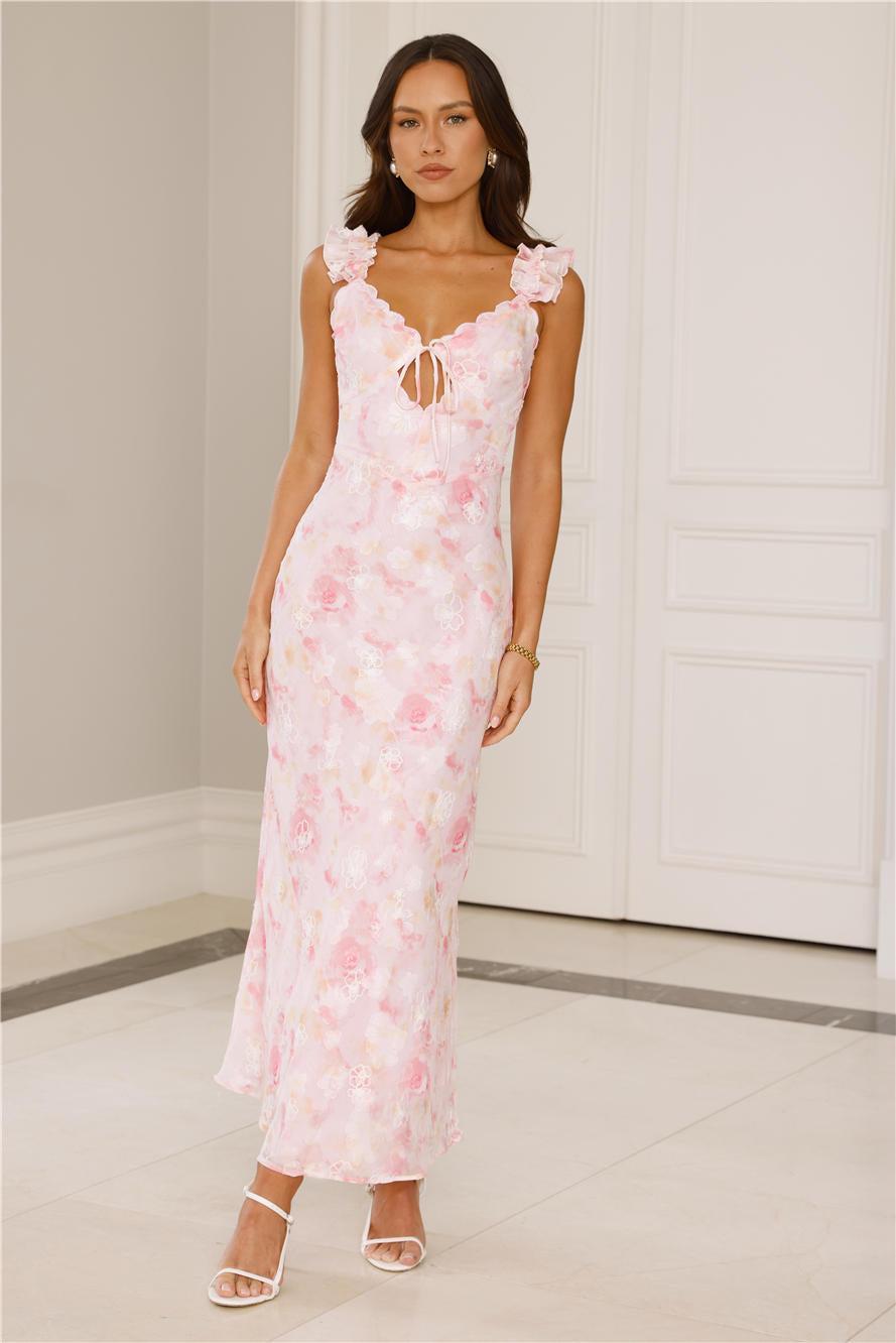 Rose Whisper Midi Dress Pink Product Image