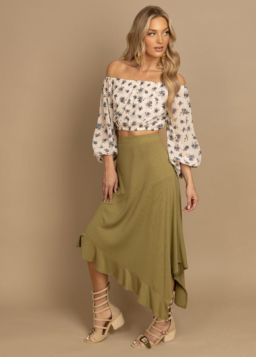 Magali Top in Cream Ditsy Floral Female Product Image