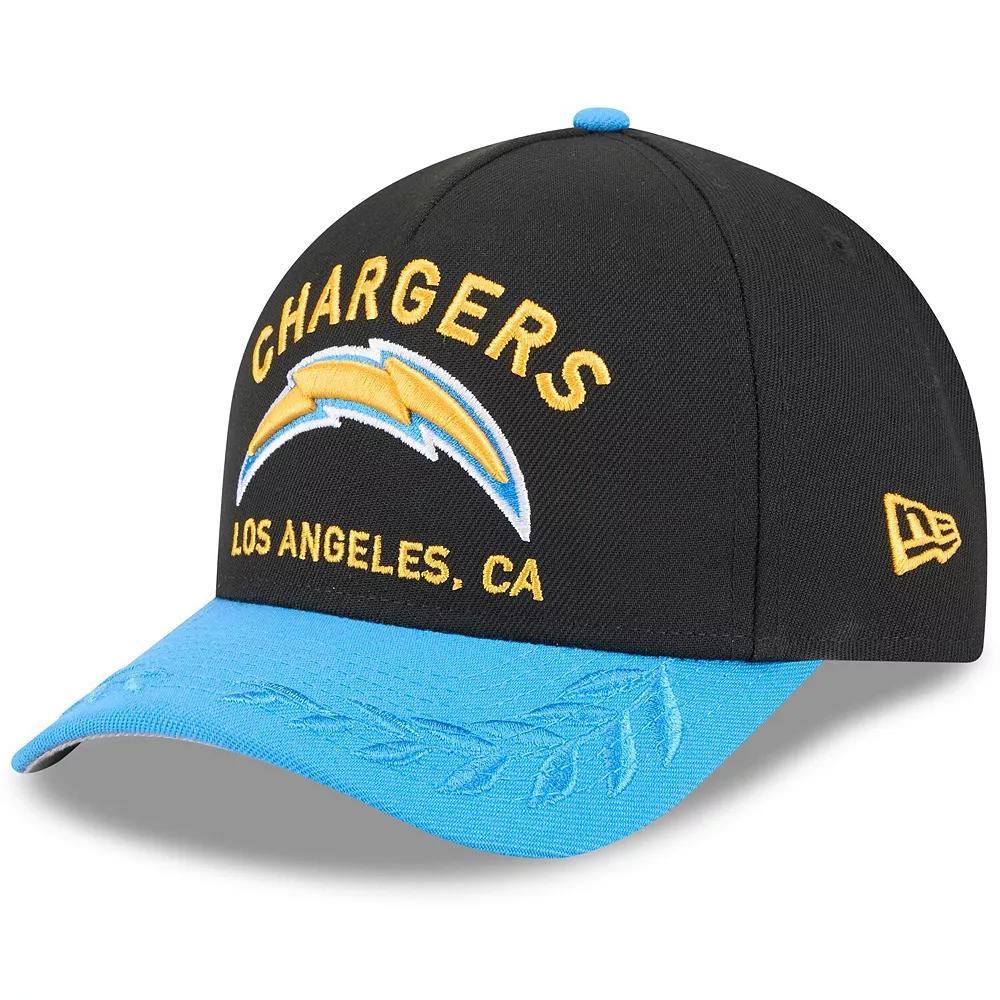 Men's New Era Black/Powder Blue Los Angeles Chargers 2025 NFL Draft 9FORTY A-Frame M-Crown Adjustable Hat Product Image