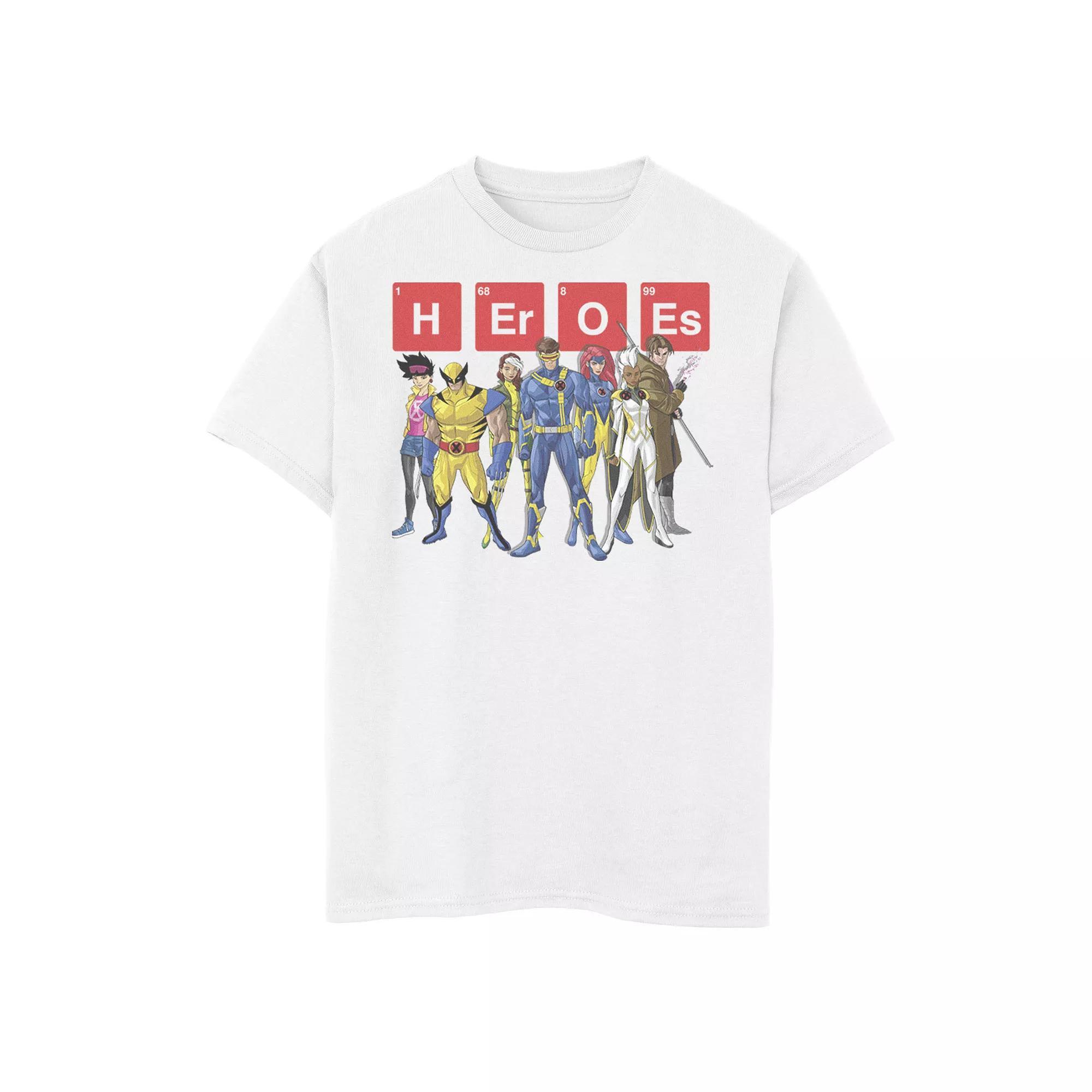 Boys 8-20 Marvel X-Men Heroes Group Shot Elements Tee, Boy's, Size: Medium, White Product Image