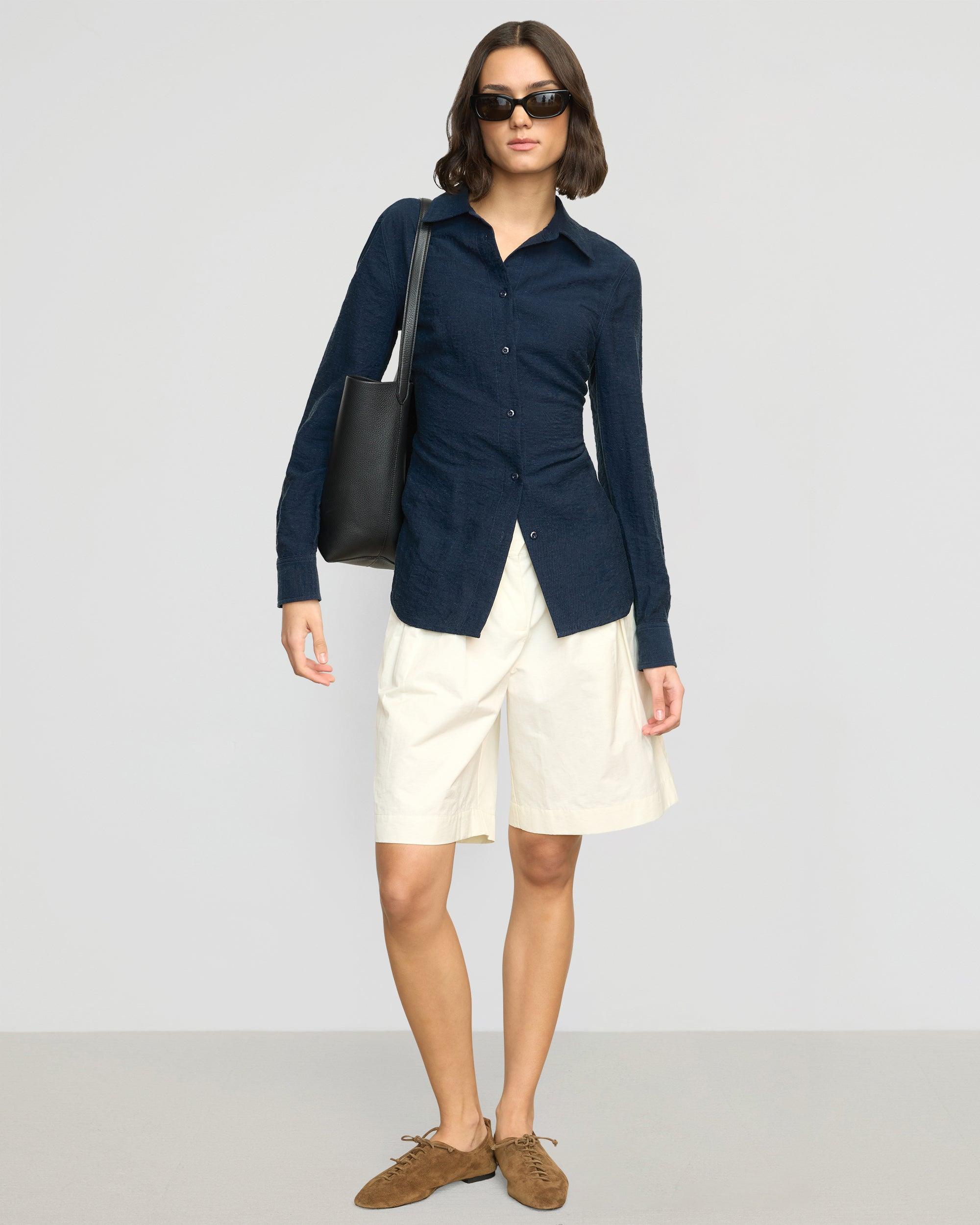 Leyton Cinch-Waist Button-Back Shirt Product Image