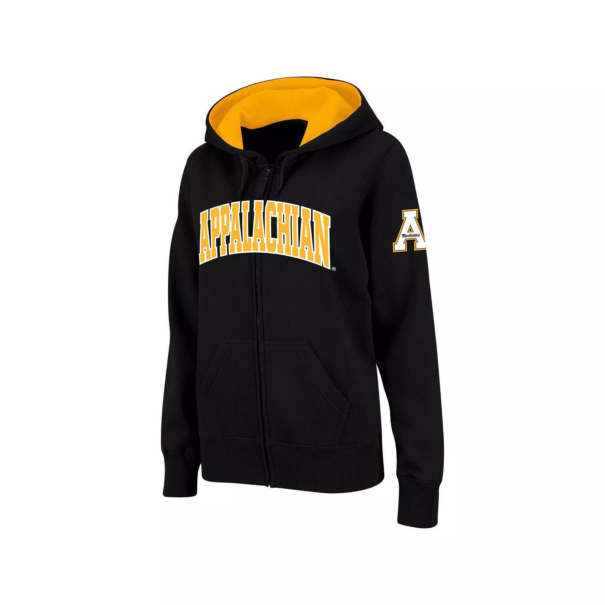 Womens Stadium Athletic Black Appalachian State Mountaineers Arched Name Full-Zip Hoodie Product Image