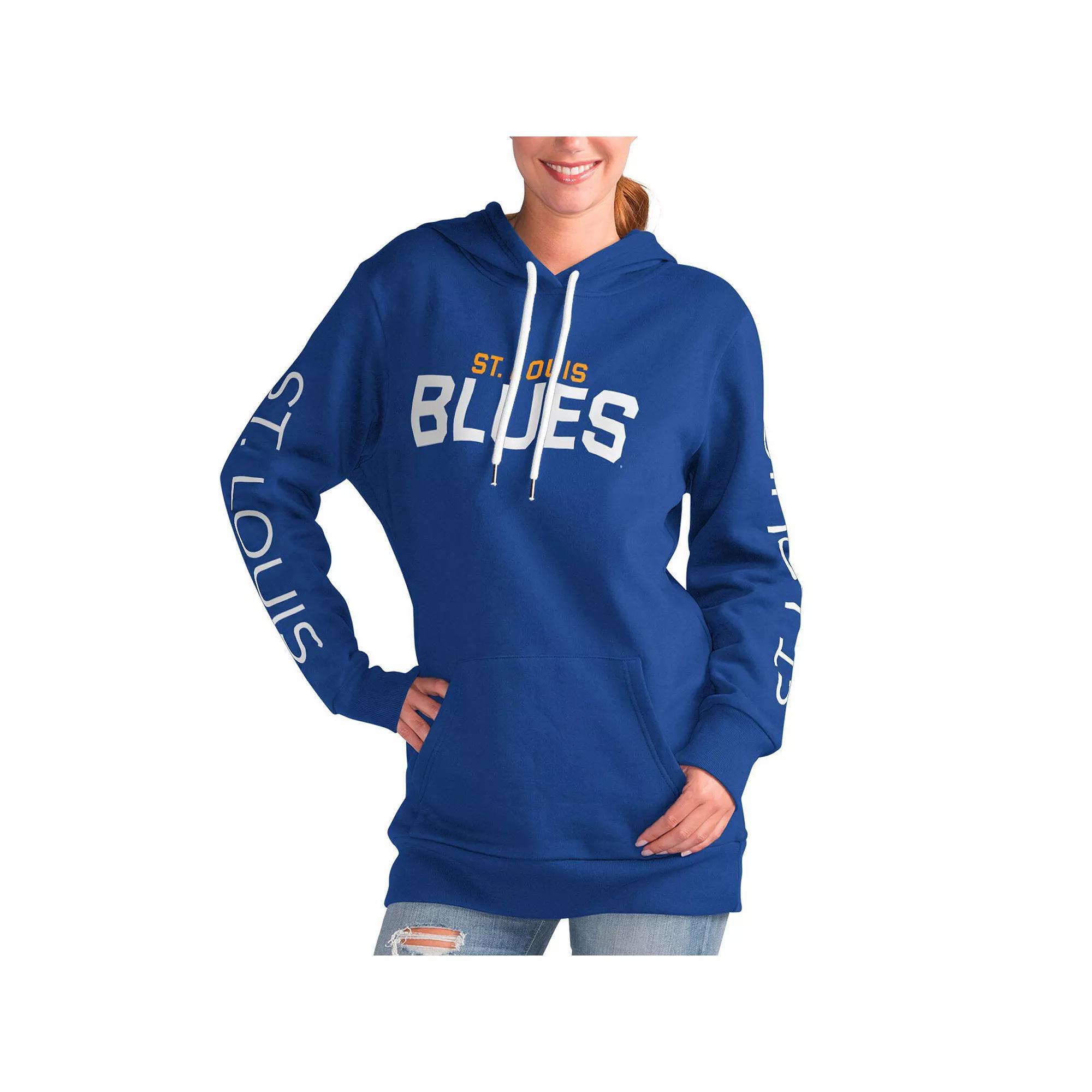 Women's G-III 4Her by Carl Banks Blue St. Louis Blues Overtime Pullover Hoodie, Size: XL Product Image