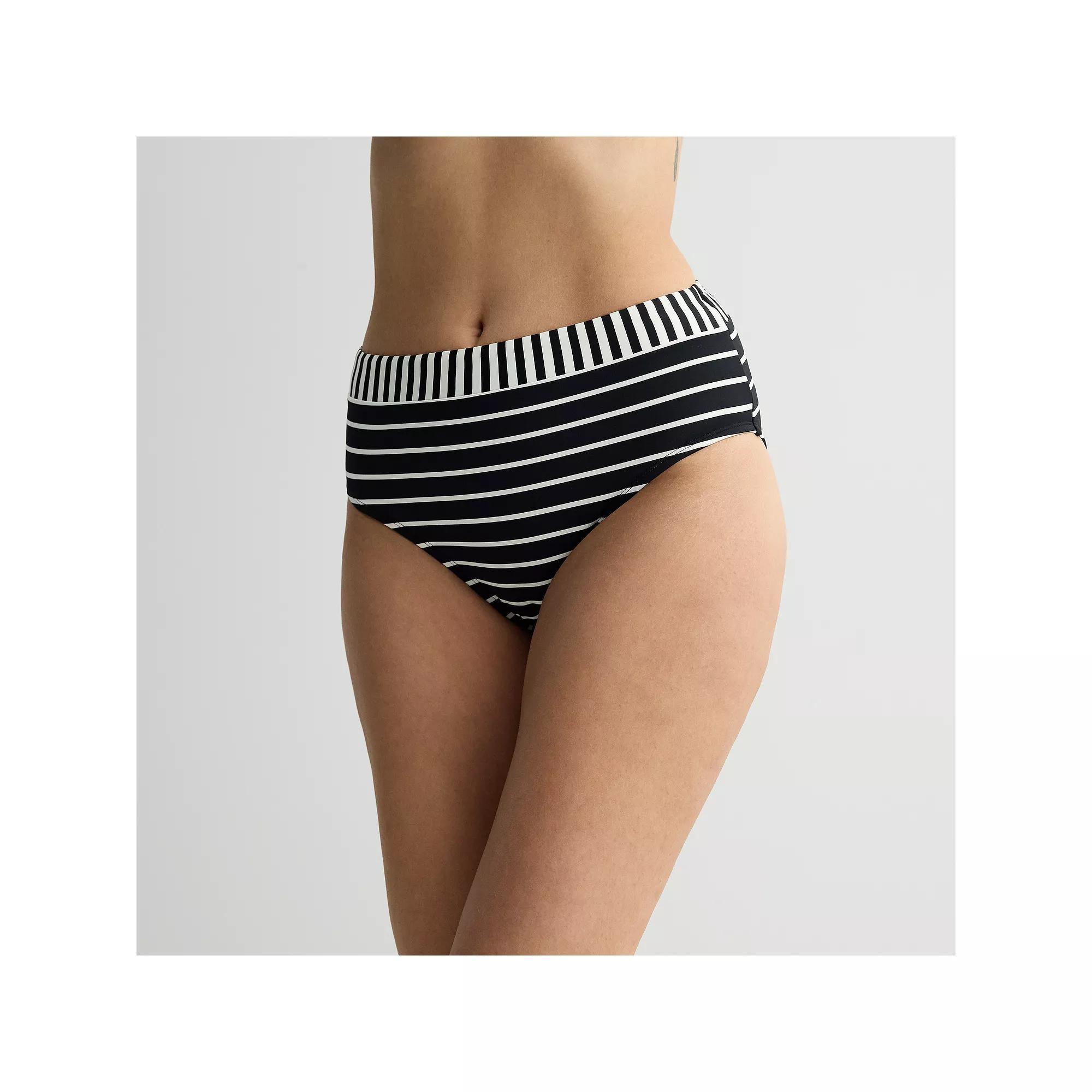 Women's Freshwater Banded High Leg Swim Bottoms, Size: Medium, Pick Up Line Product Image