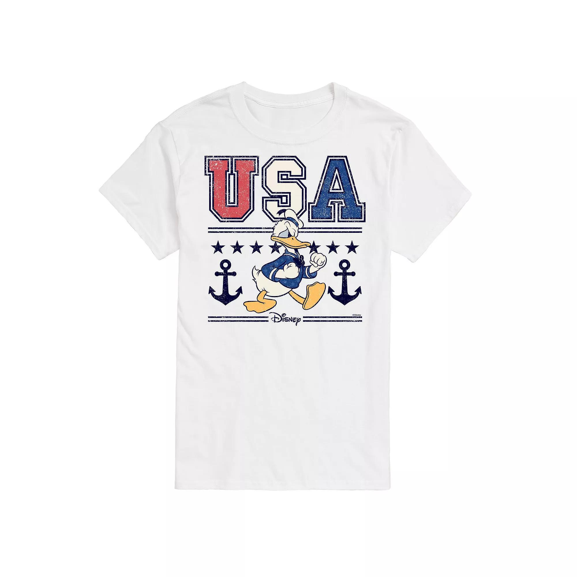 Disneys Donald Duck Mens USA Naval Graphic Tee Product Image