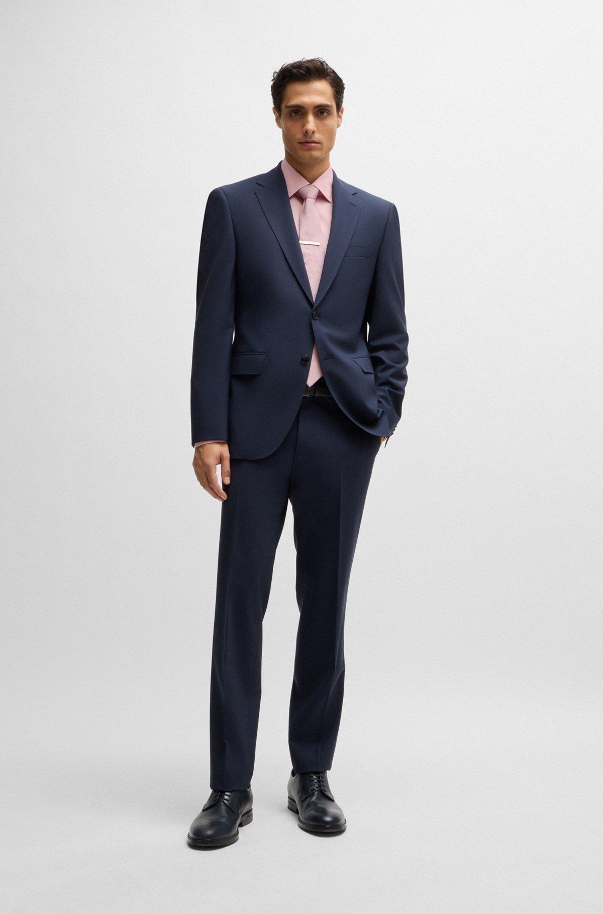 Slim-fit shirt in easy-iron stretch-cotton poplin Product Image